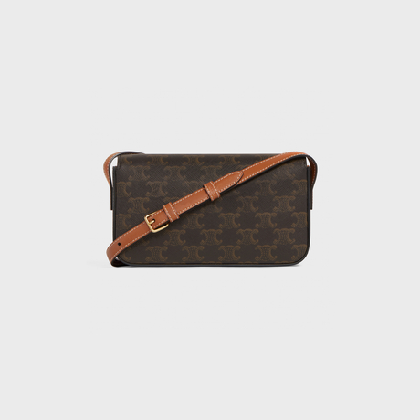 Replicate SHOULDER BAG CLAUDE IN TRIOMPHE CANVAS AND CALFSKIN TAN(1:1 replica)