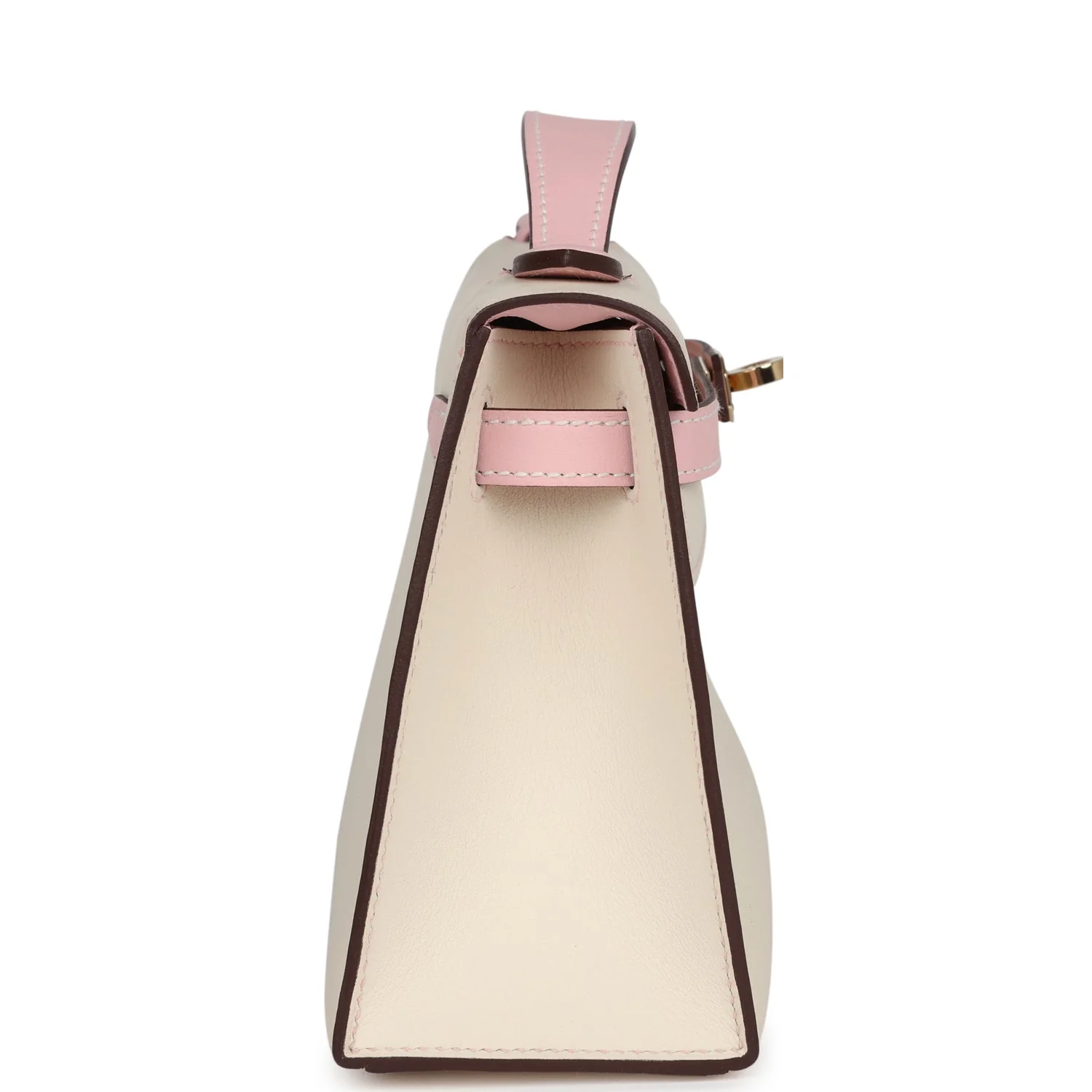 Replicate Hermes Special Order (HSS) Kelly Pochette Nata and Rose Sakura Swift Permabrass Hardware(1:1 replica)