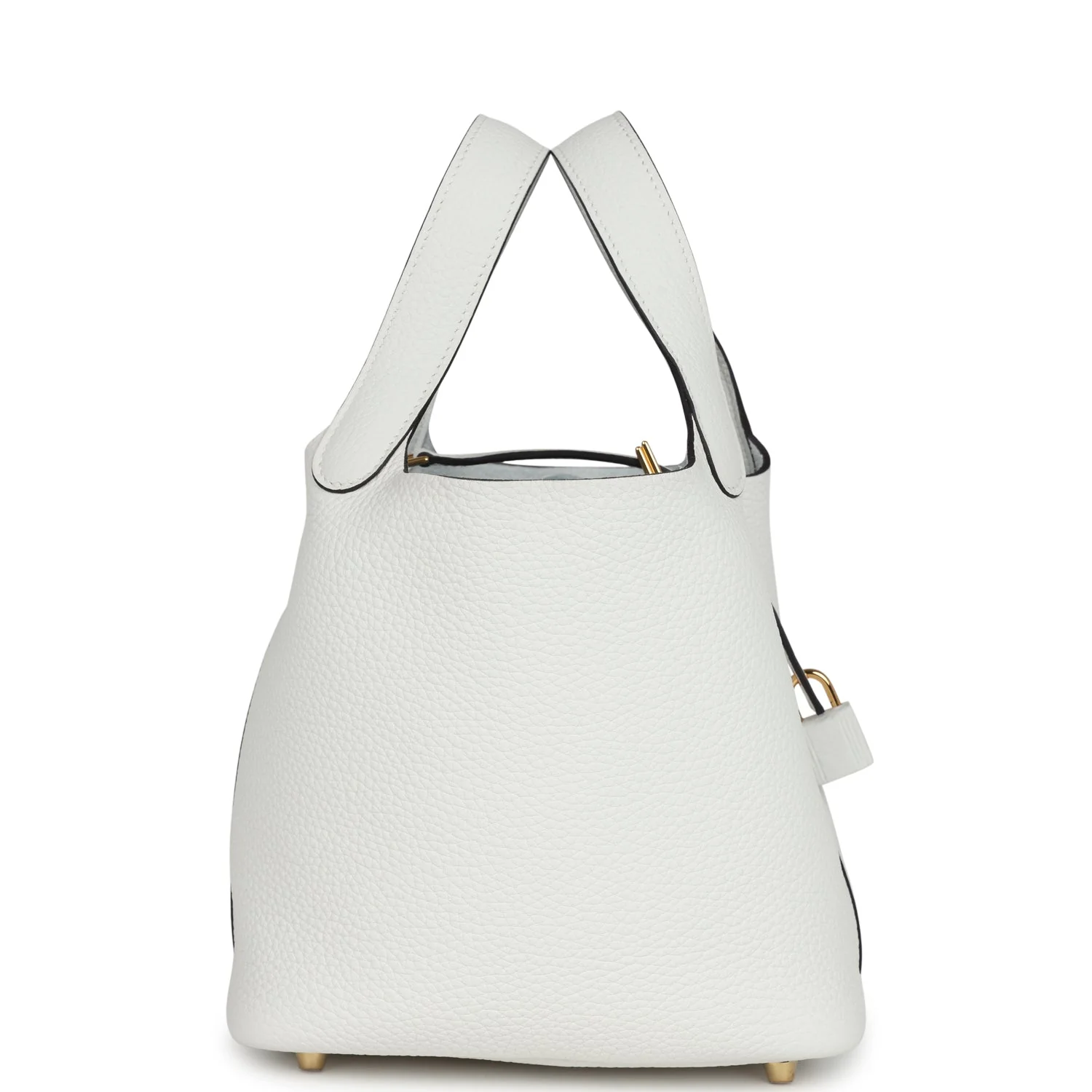 Replicate Hermes Picotin Lock 18 New White Clemence Gold Hardware(1:1 replica)