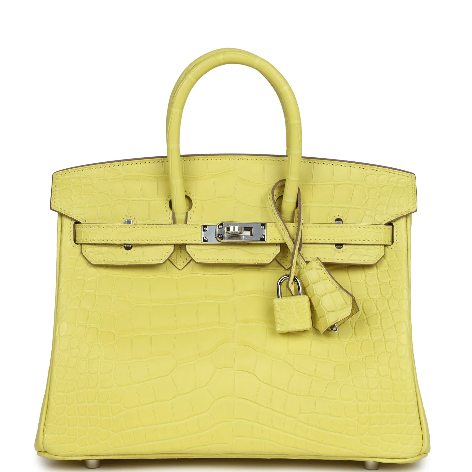 Replicate Hermes Birkin 25 Lime Matte Alligator Palladium Hardware(1:1 replica)