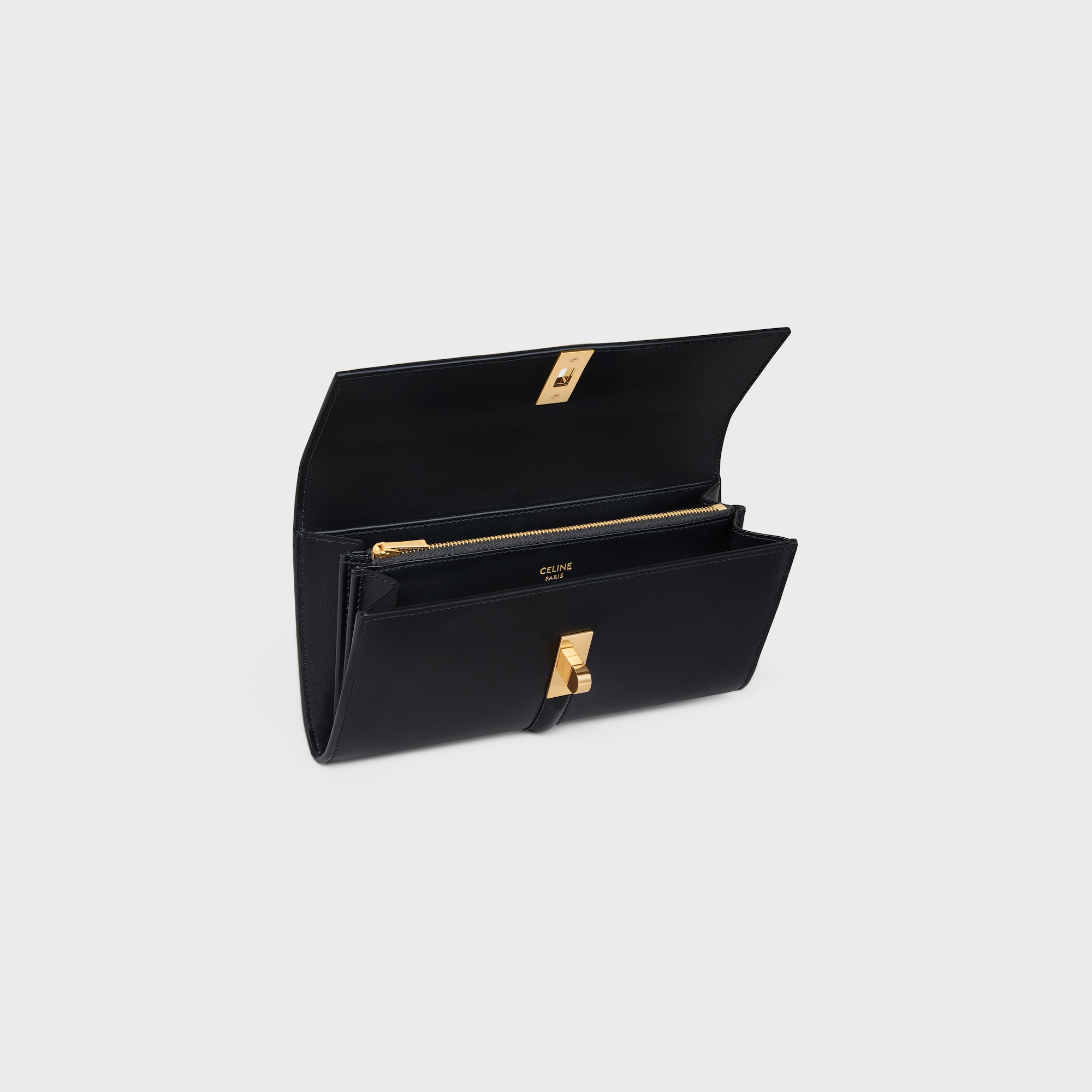 Replicate LARGE WALLET 16 IN SATINATED CALFSKIN BLACK(1:1 replica)