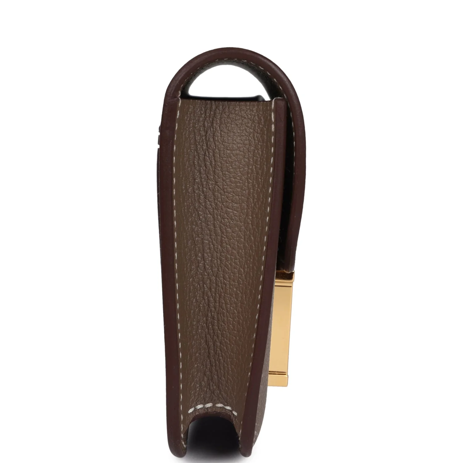 Replicate Hermes Constance Slim Wallet Etoupe Evercolor Gold Hardware(1:1 replica)