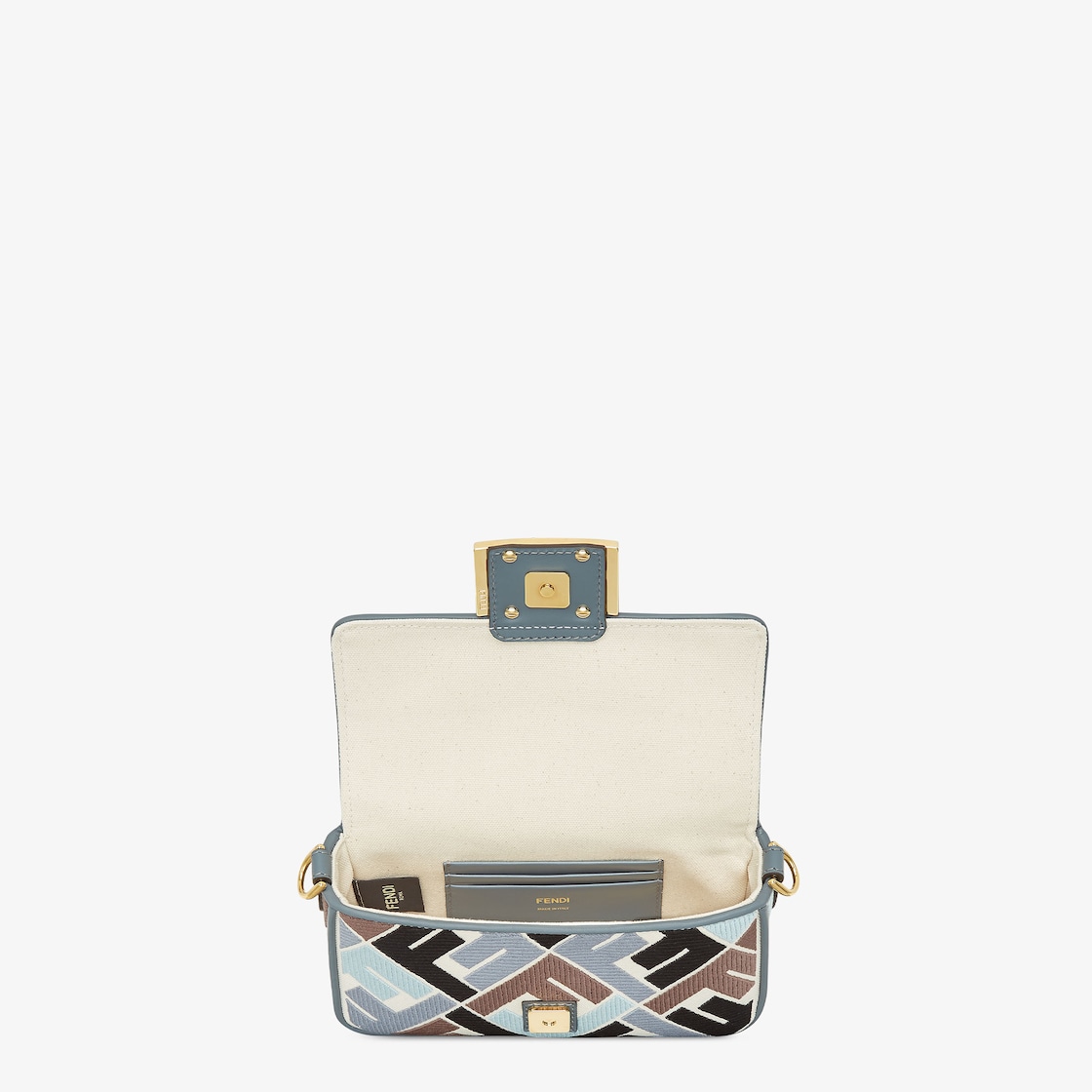 Replicate Baguette Mini Canvas Bag With Multicolor FF Embroidery(1:1 replica)