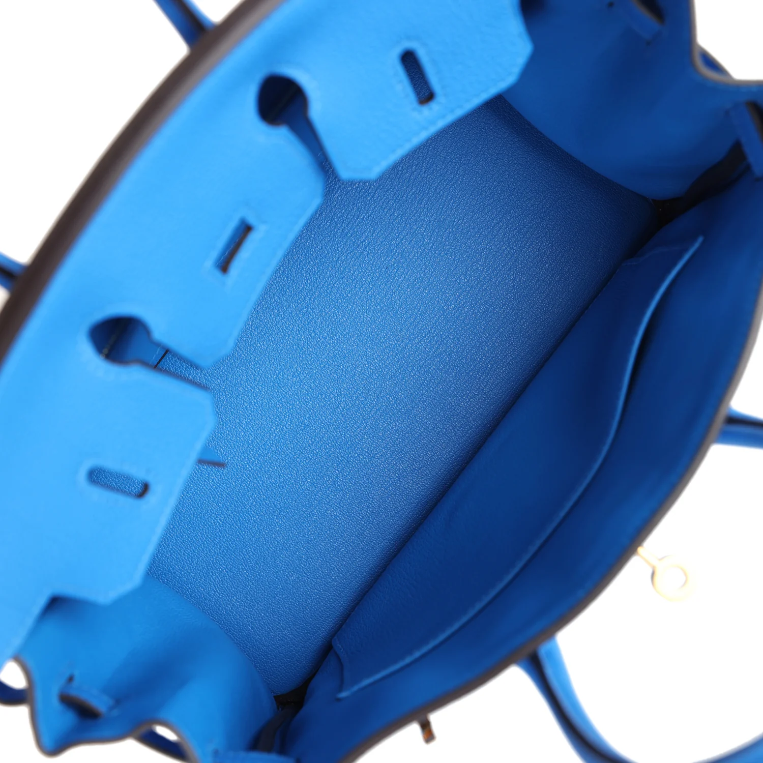 Replicate Hermes Birkin 25 Bleu Hydra Togo Gold Hardware(1:1 replica)