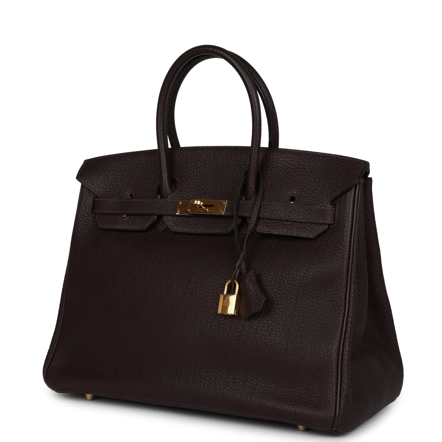 Replicate Hermes Birkin 35 Chocolat Fjord Gold Hardware(1:1 replica)
