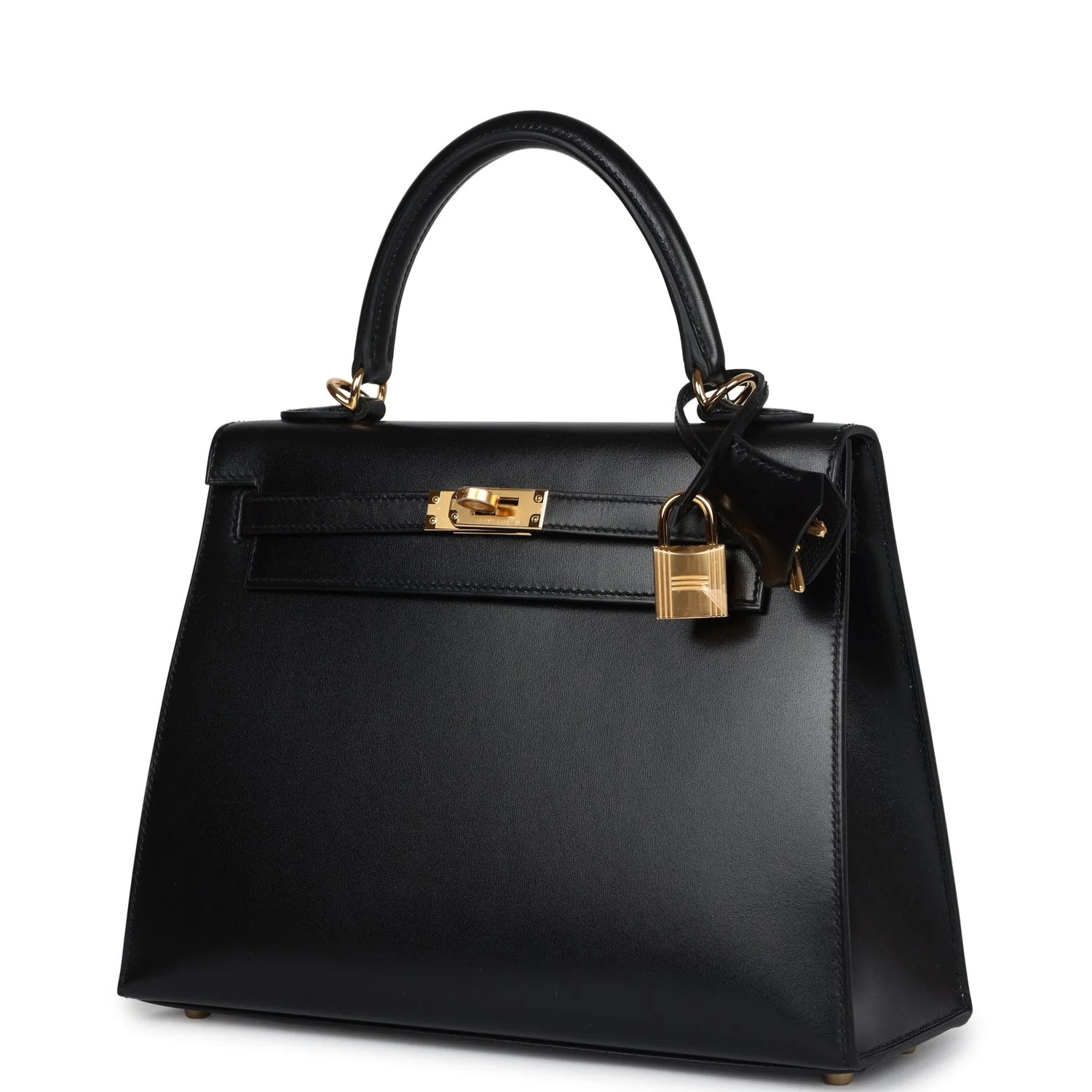 Replicate Hermes Kelly Sellier 25 Black Box Gold Hardware(1:1 replica)