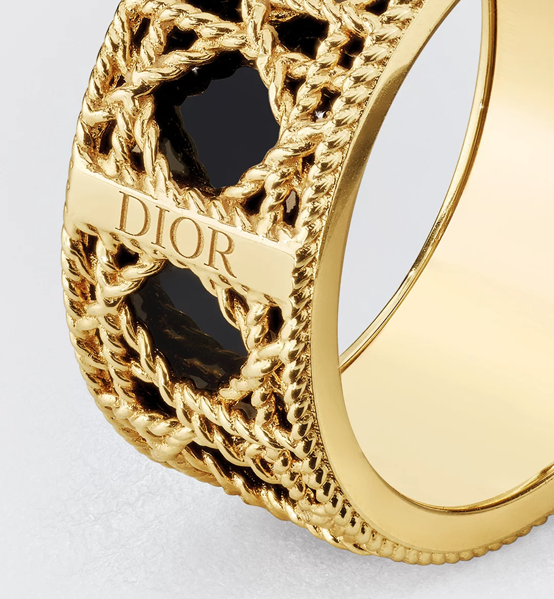 Replicate My Dior Ring Yellow Gold and Black Lacquer(1:1 replica)