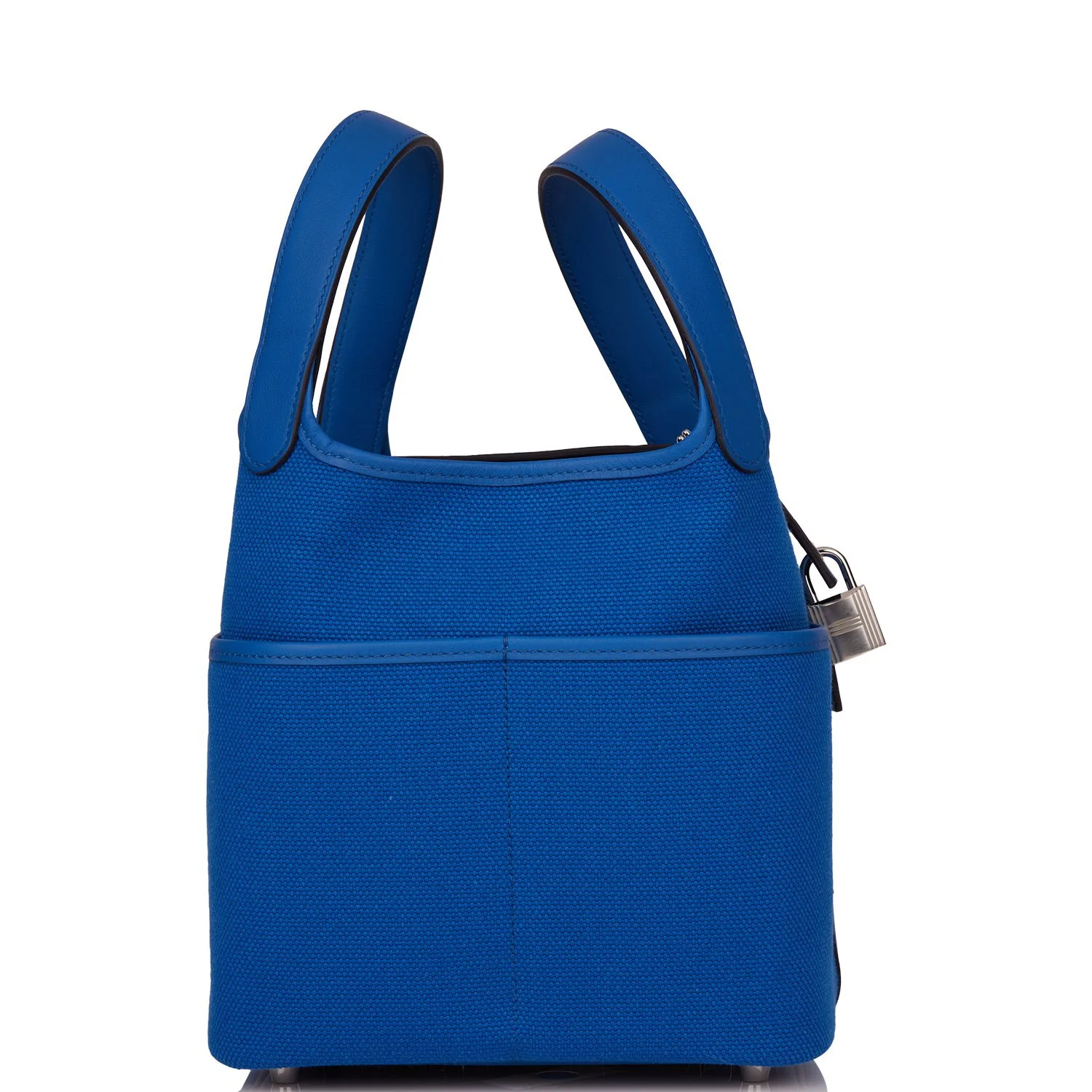 Replicate Hermes Picotin Cargo 18 Bleu France Swift and Toile Canvas Palladium Hardware(1:1 replica)