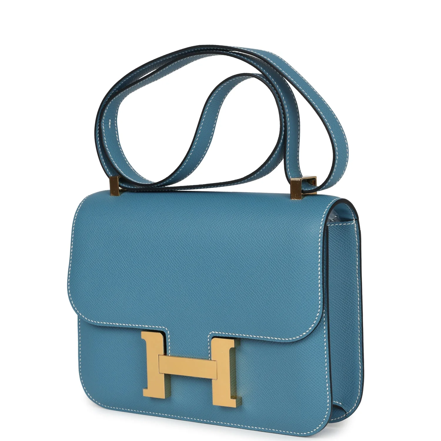 Replicate Hermes Constance 1-24 Blue Jean Epsom Gold Hardware(1:1 replica)