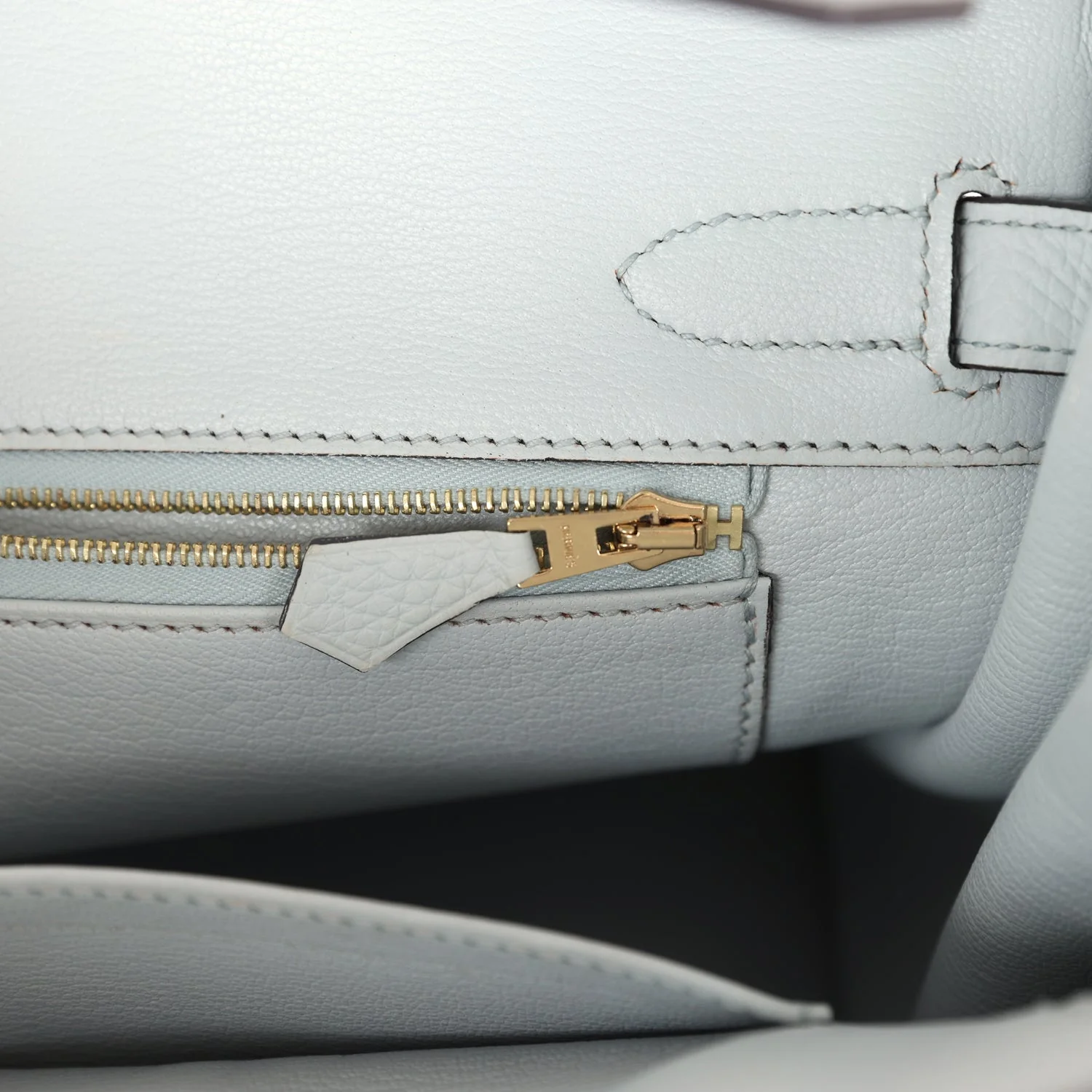 Replicate Hermes Birkin 30 Bleu Pale Clemence Gold Hardware(1:1 replica)