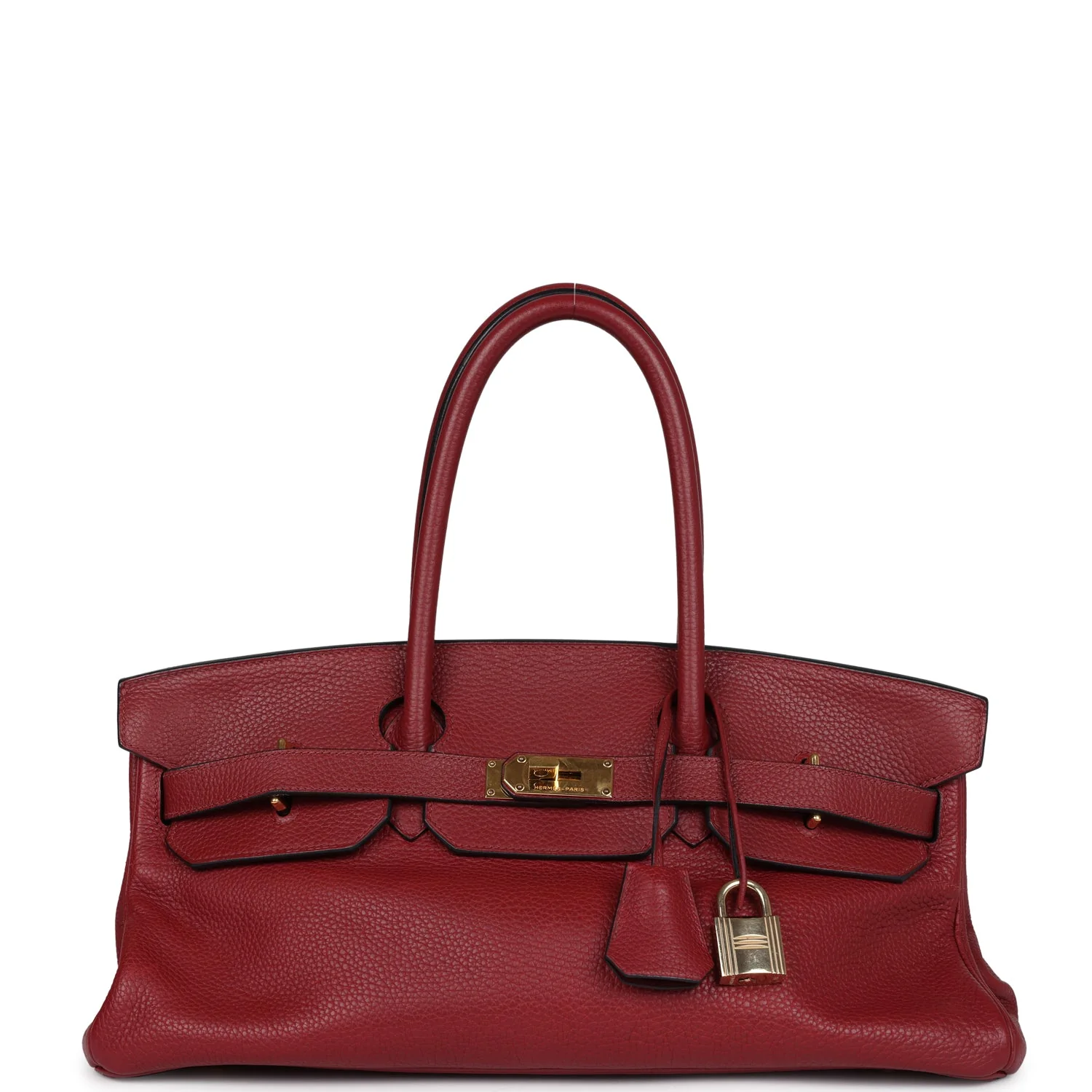 Replicate Hermes Shoulder Birkin 42 JPG Rouge H Clemence Gold Hardware(1:1 replica)