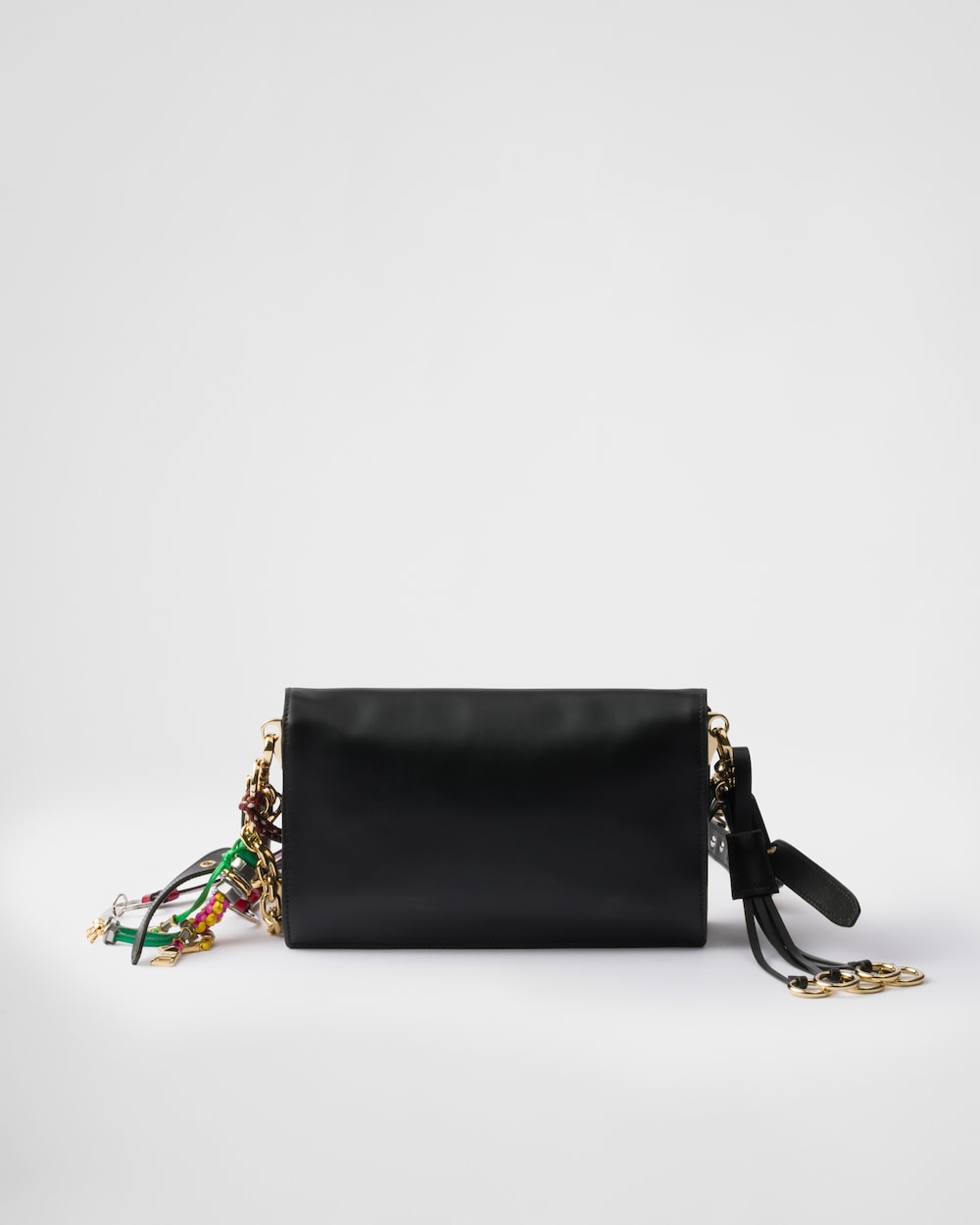 Replicate Prada Soft Sound Small Leather Shoulder Bag With Charms(1:1 replica)