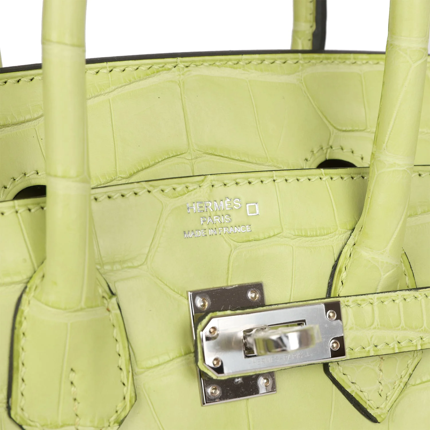 Replicate Hermes Birkin 25 Jaune Bourgeon Matte Alligator Palladium Hardware(1:1 replica)