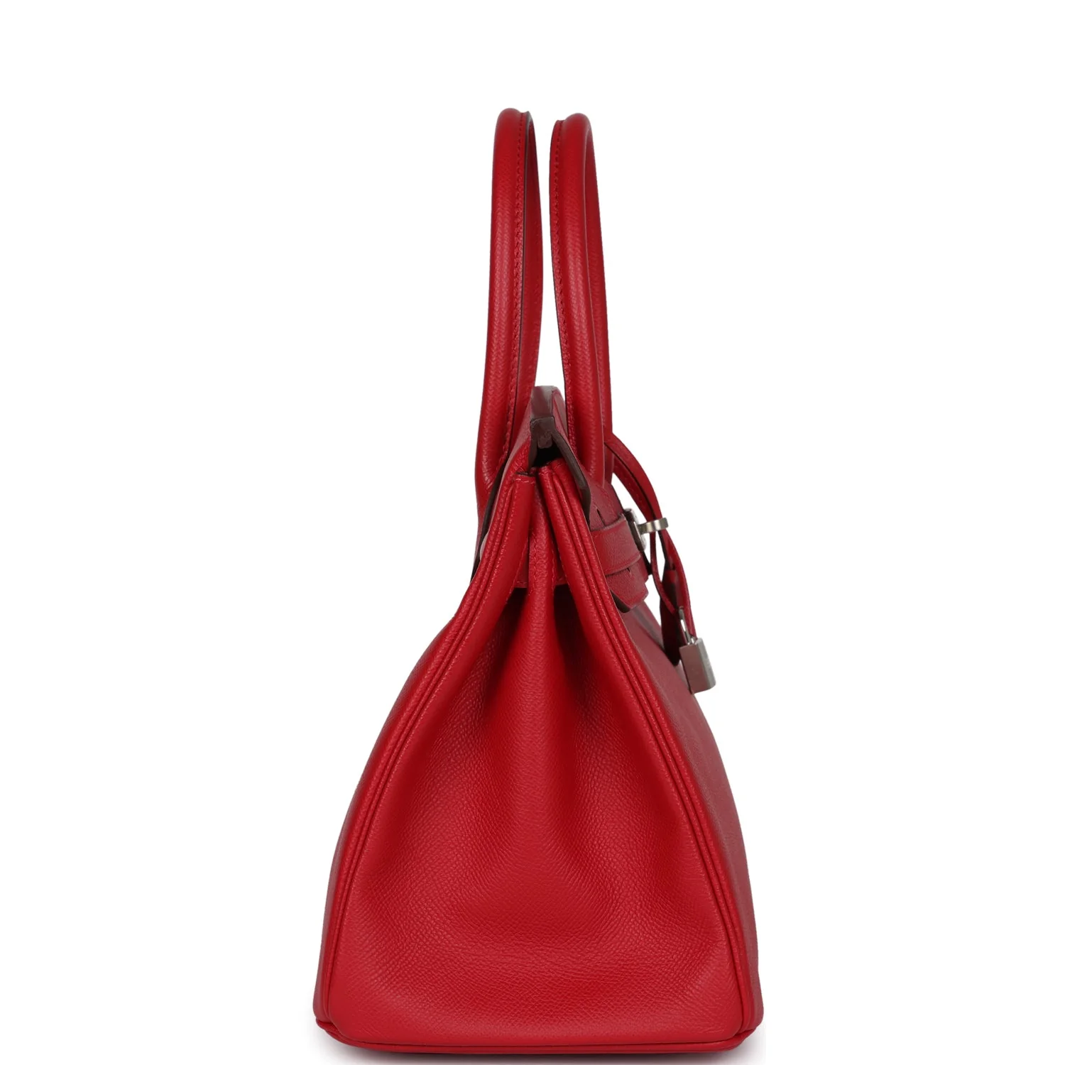 Replicate Hermes Birkin 30 Rouge Casaque Epsom Palladium Hardware(1:1 replica)