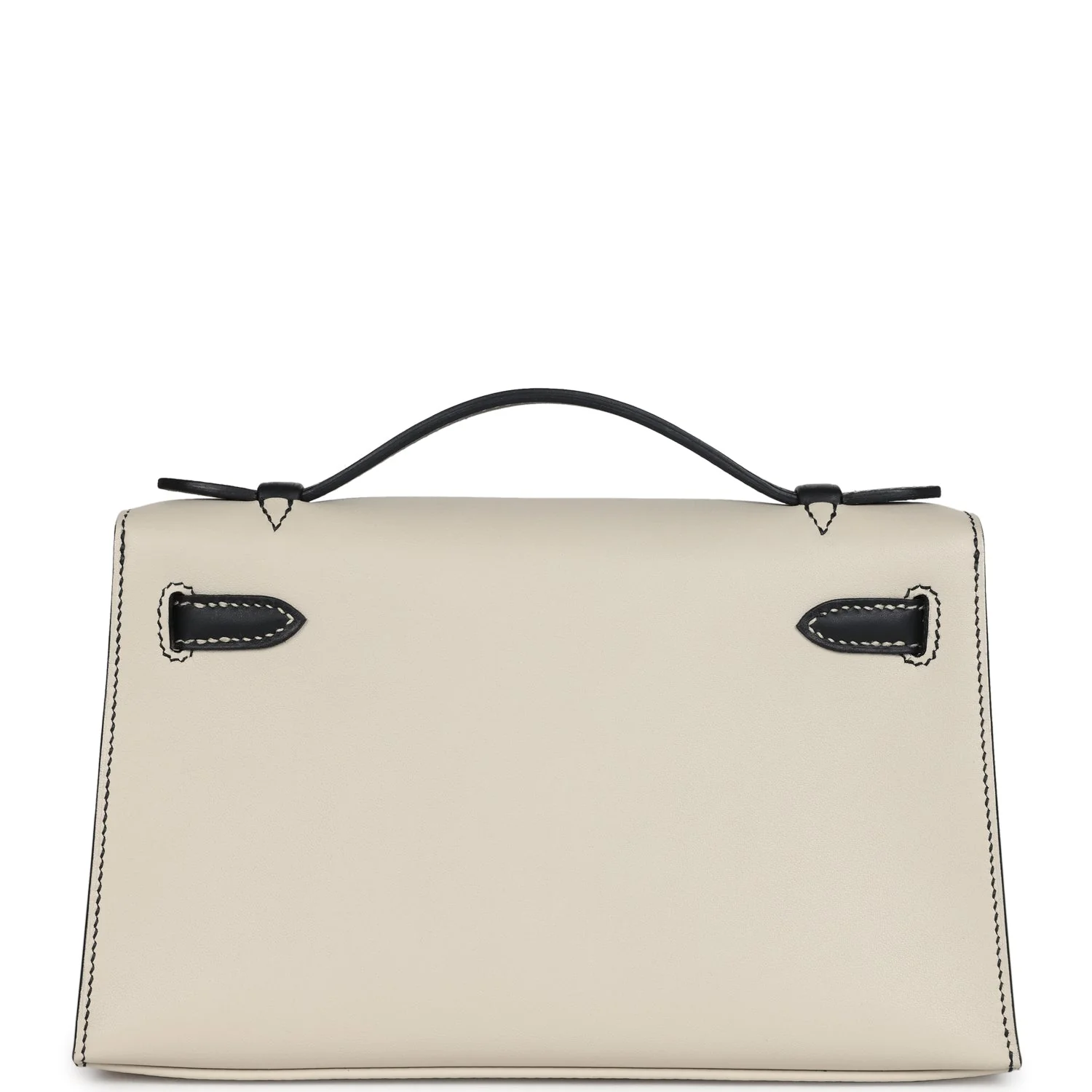 Replicate Hermes Special Order (HSS) Kelly Pochette Beton and Black Swift Gold Hardware(1:1 replica)