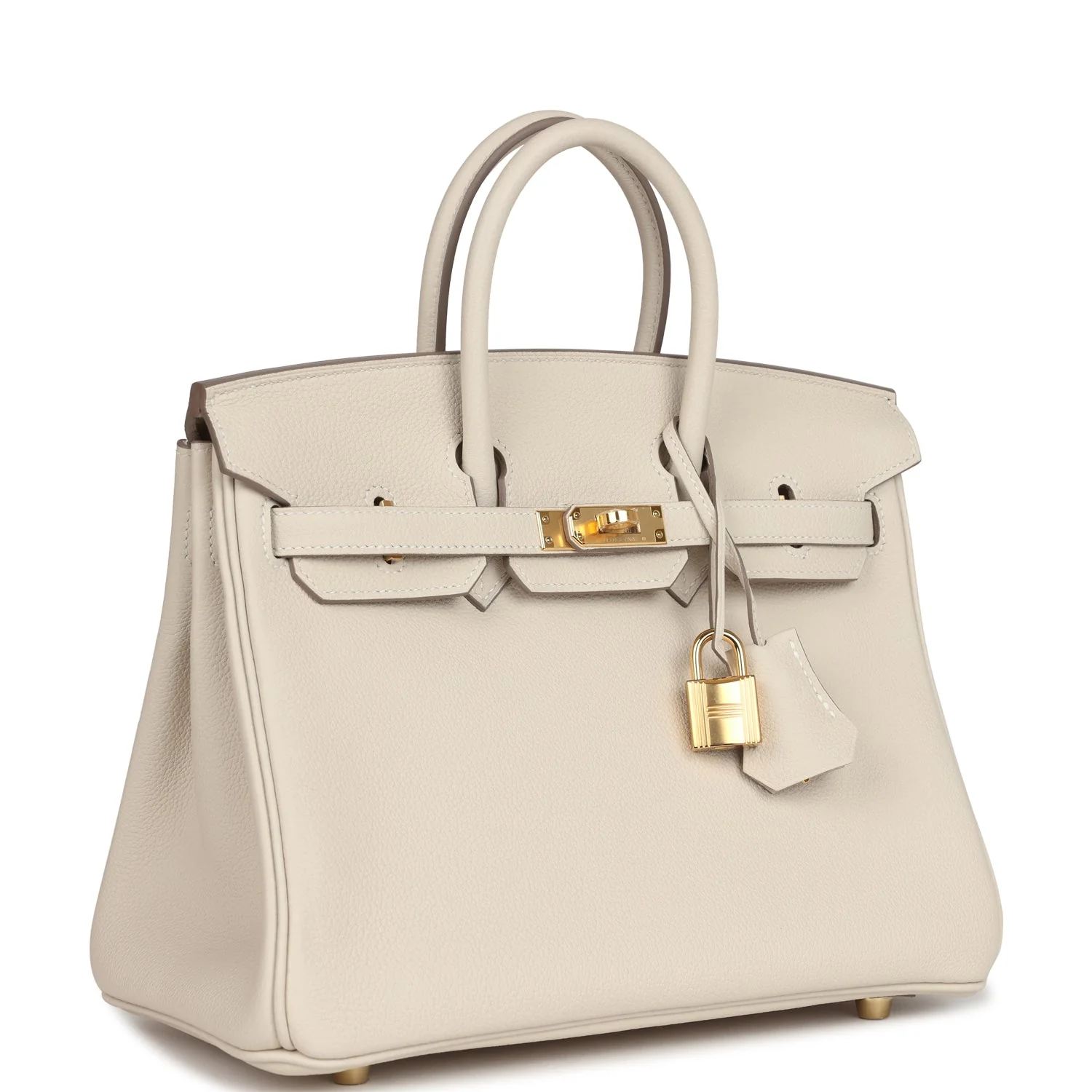 Replicate Hermes Birkin 25 Craie Taurillon Novillo Gold Hardware(1:1 replica)
