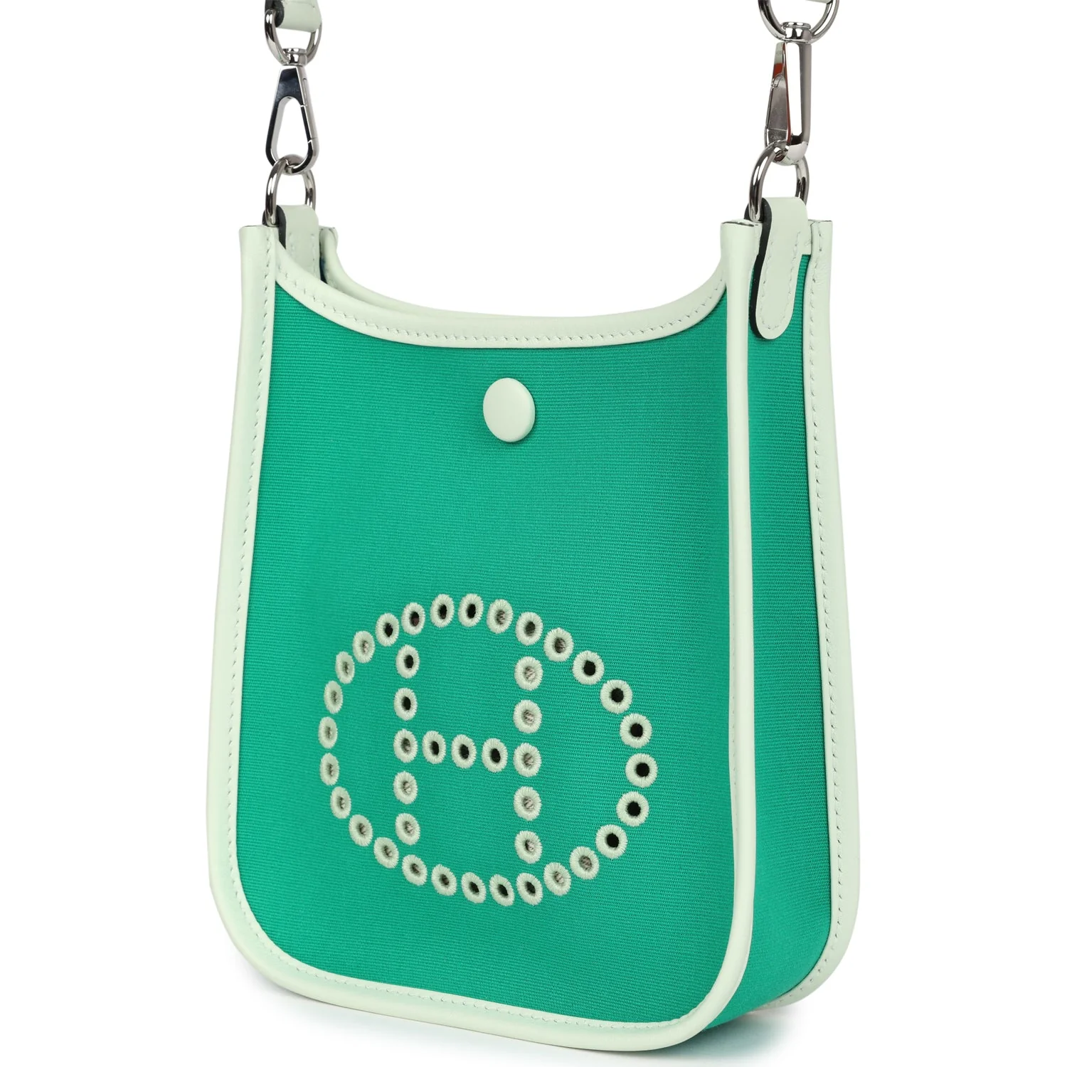 Replicate Hermes Neo Evelyne TPM Menthe Officier Canvas and Vert Fizz Swift Palladium Hardware(1:1 replica)