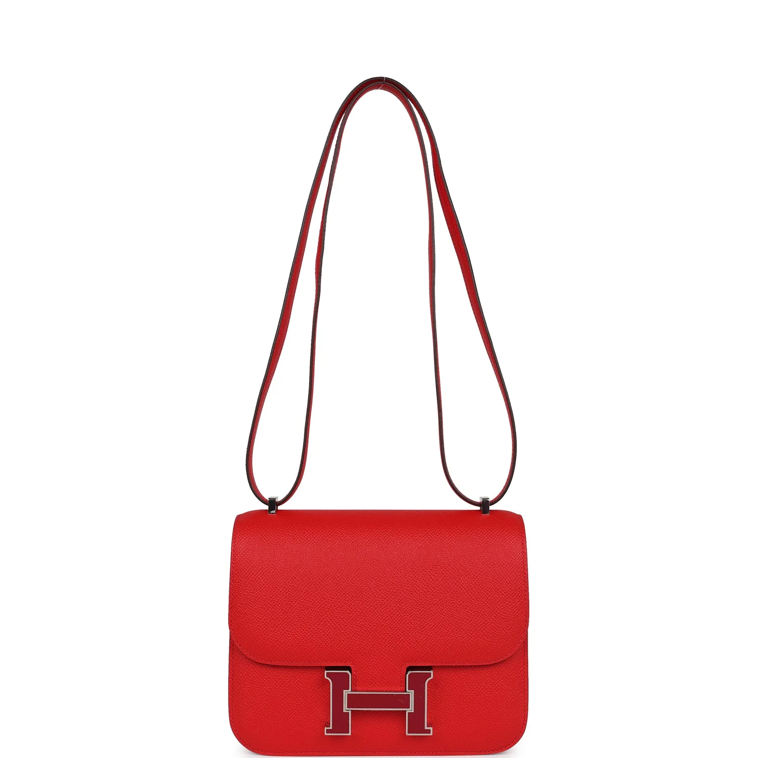 Replicate Hermes Constance 18 Rouge De Coeur Epsom Lacquered Palladium Hardware(1:1 replica)