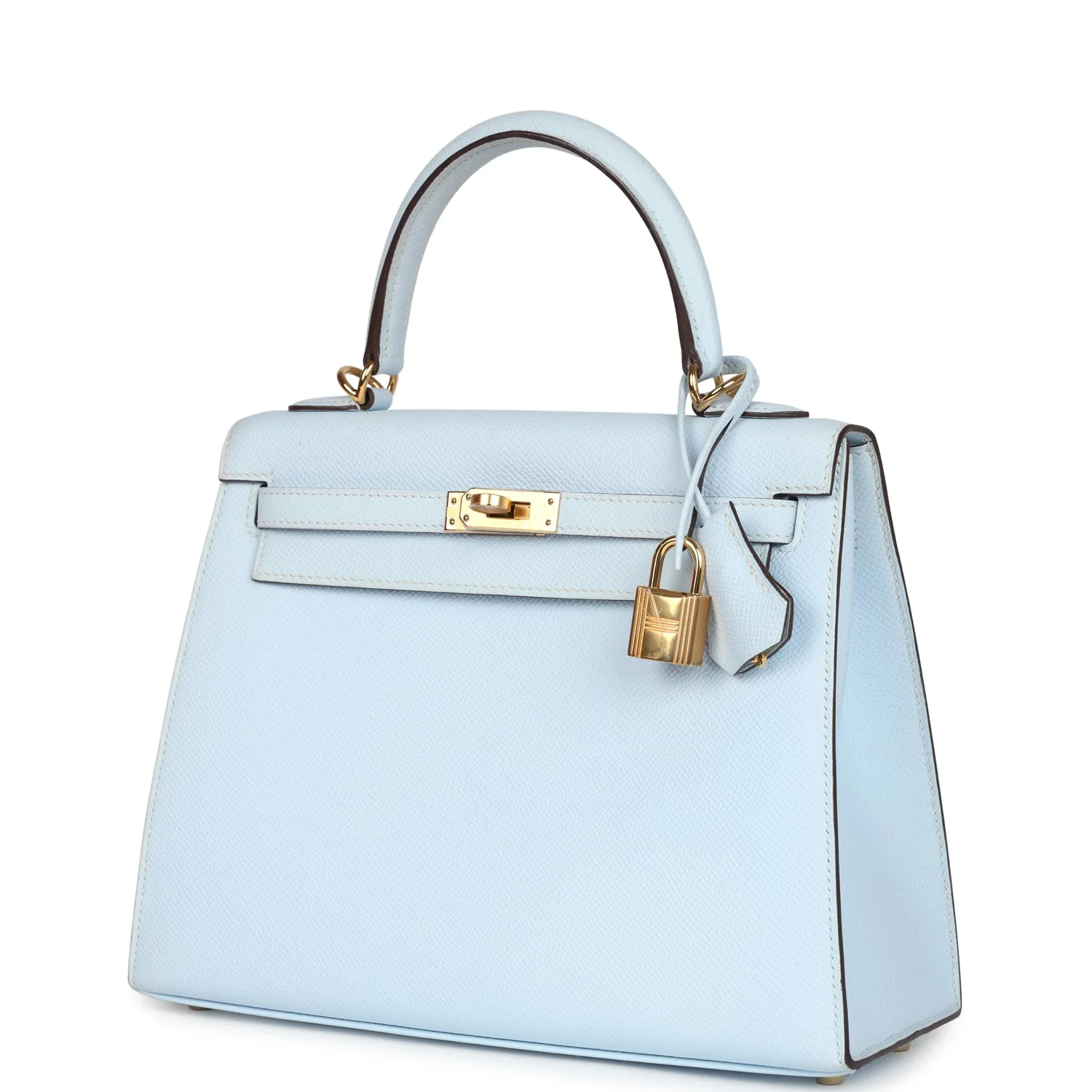 Replicate Hermes Kelly Sellier 25 Bleu Brume Epsom Gold Hardware(1:1 replica)
