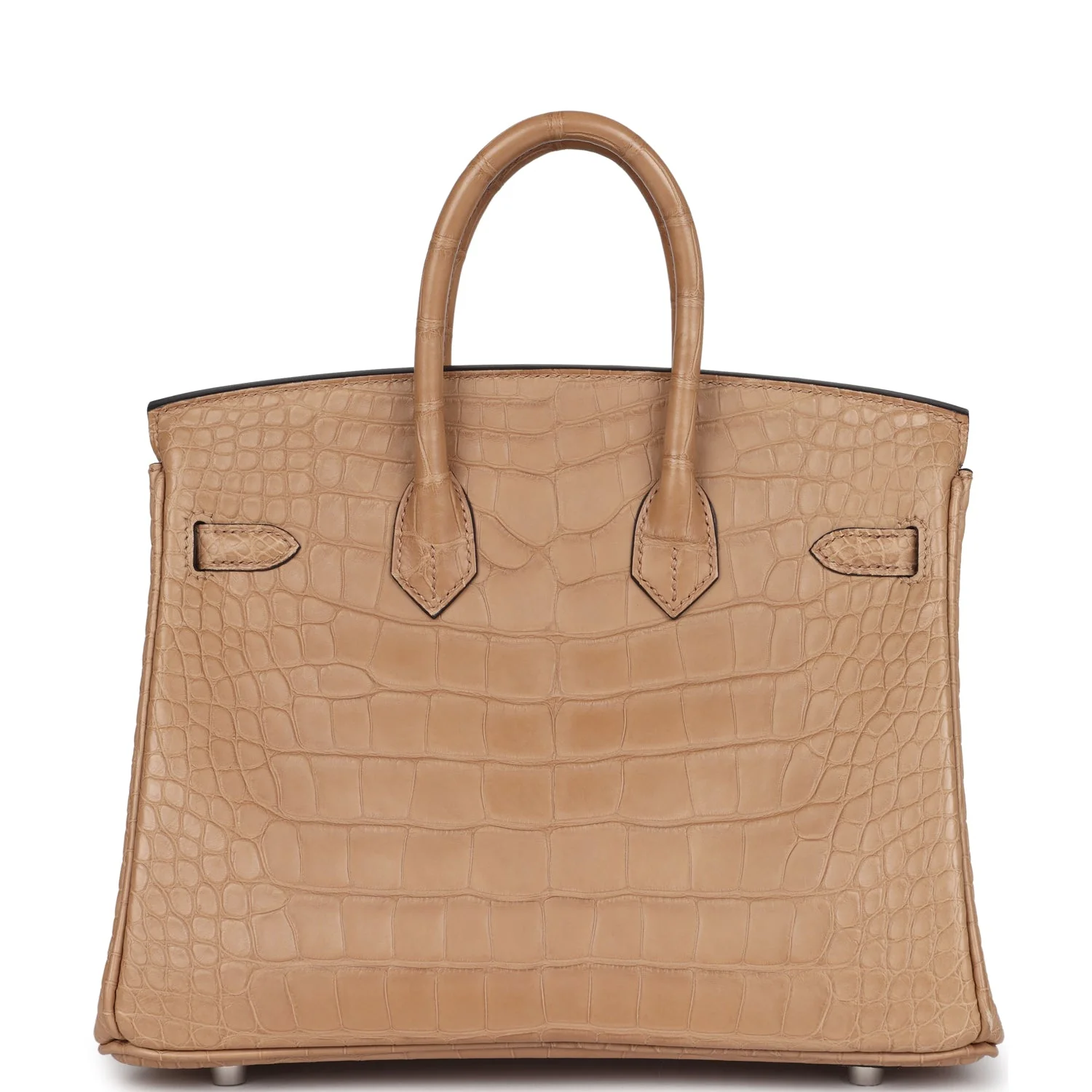 Replicate Hermes Birkin 25 Chai Matte Alligator Palladium Hardware(1:1 replica)