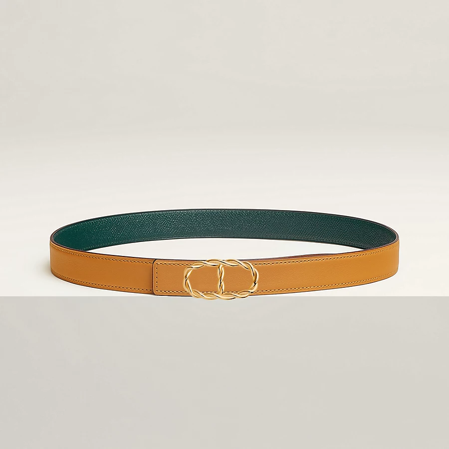 Replicate Maillon Torsade belt buckle   Reversible leather strap 24 mm(1:1 replica)