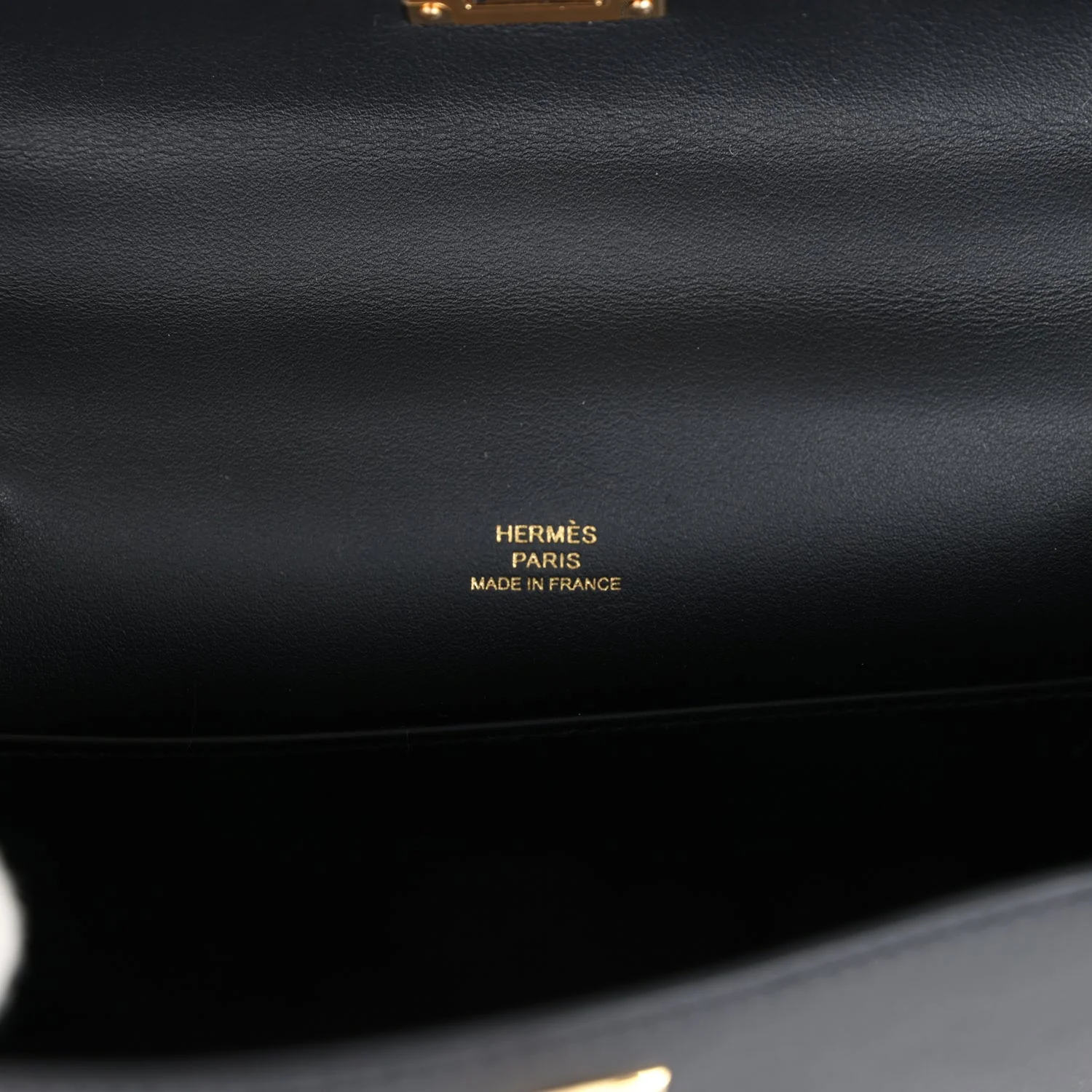 Replicate Hermes Kelly Pochette Black Swift Gold Hardware(1:1 replica)