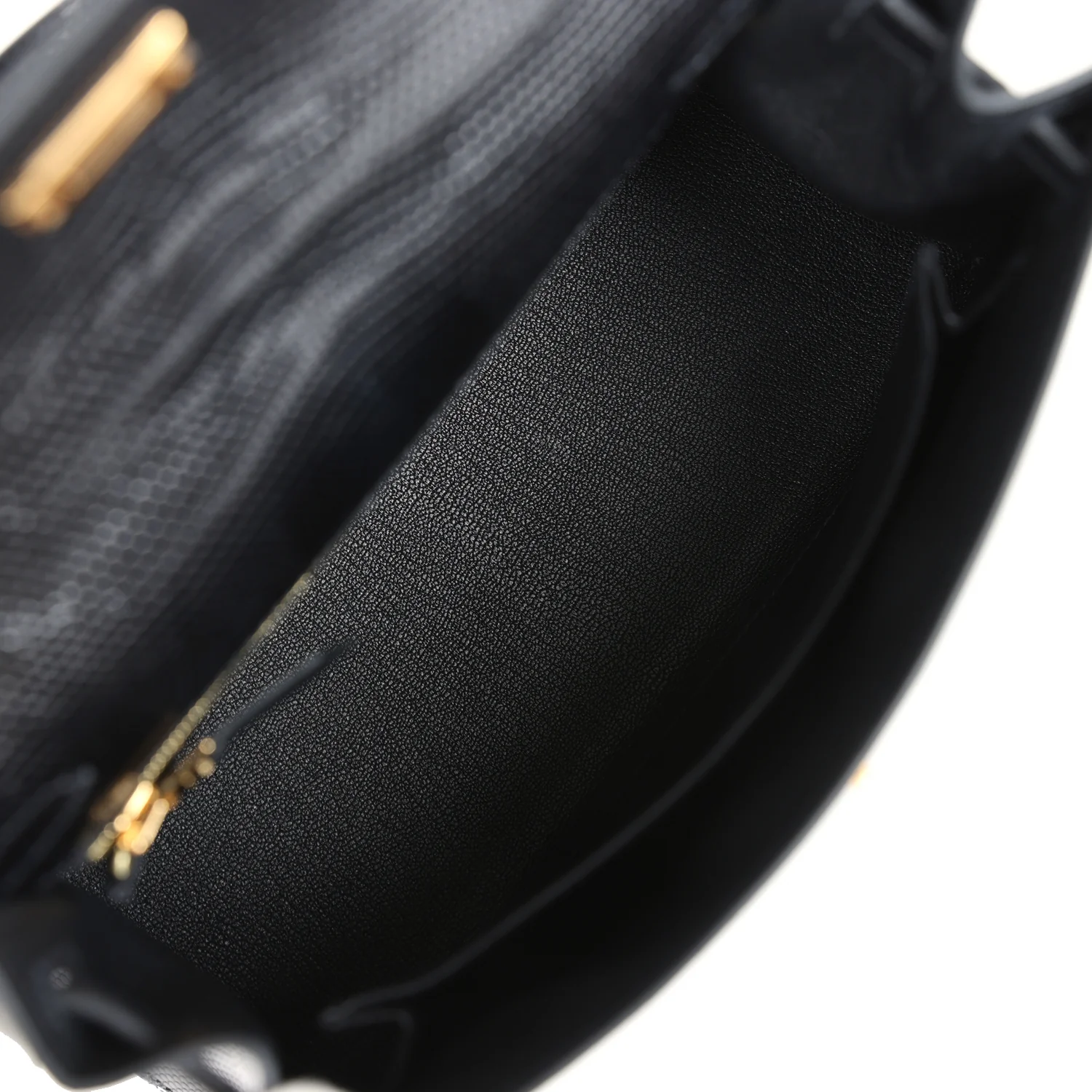 Replicate Hermes Kelly Sellier 25 Black Varanus Niloticus Lizard Gold Hardware(1:1 replica)