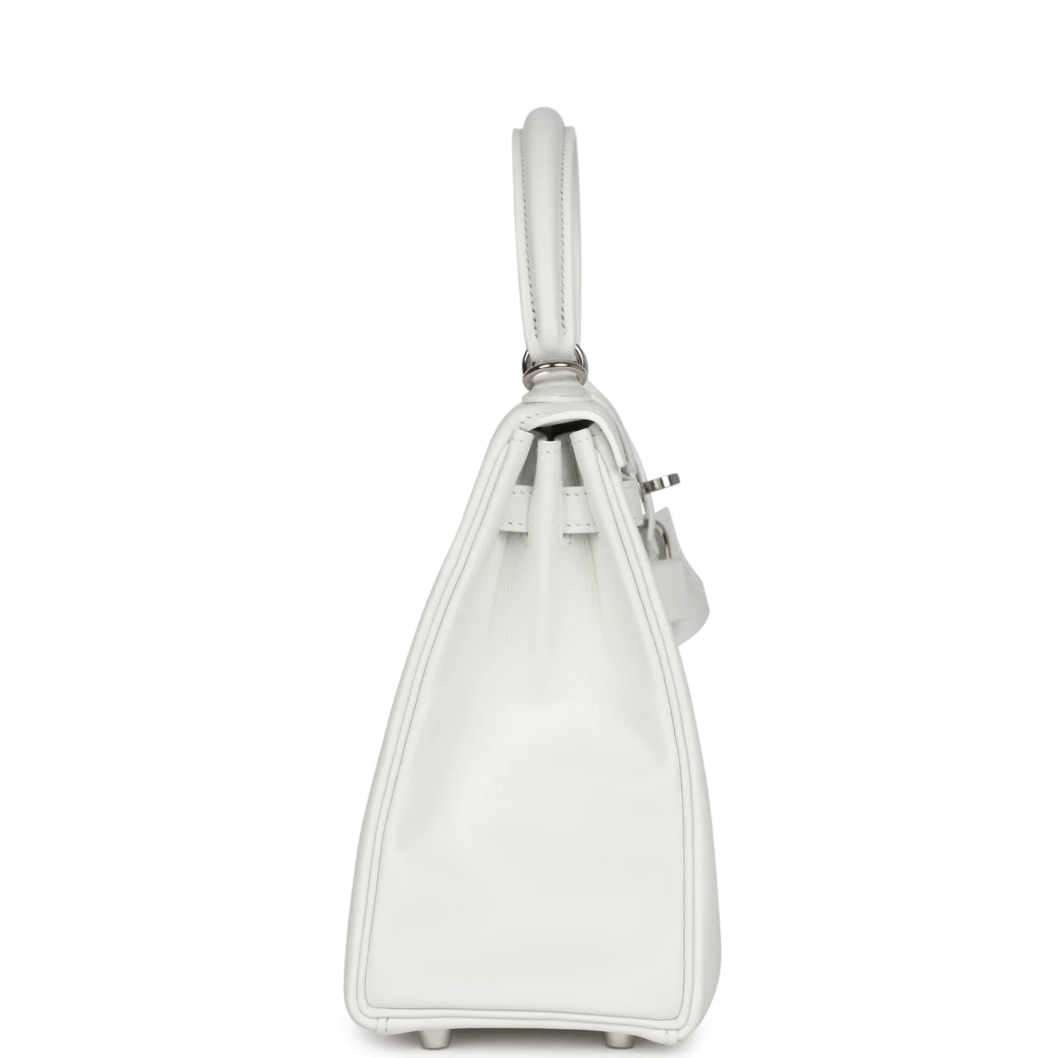 Replicate Hermes Kelly Retourne 25 New White Swift Palladium Hardware(1:1 replica)