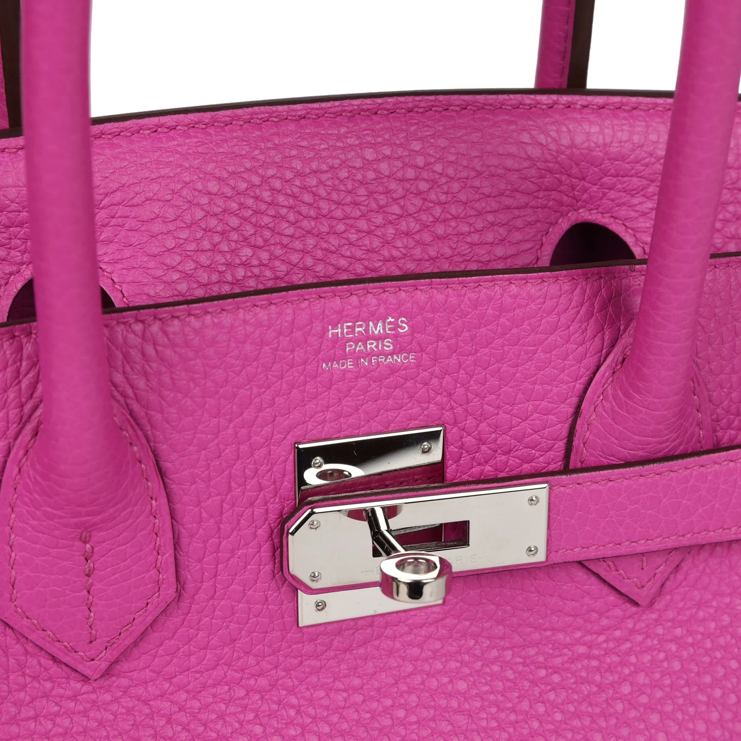 Replicate Hermes Birkin 30 Magnolia Clemence Palladium Hardware(1:1 replica)