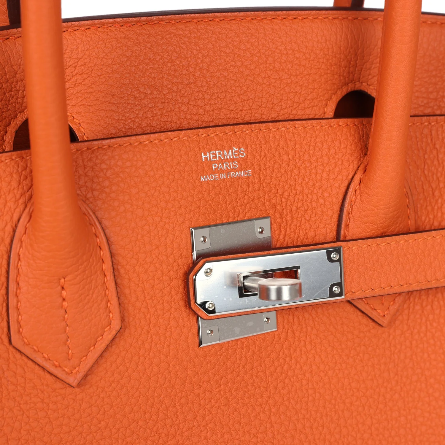 Replicate Hermes Birkin 30 Orange Togo Palladium Hardware(1:1 replica)
