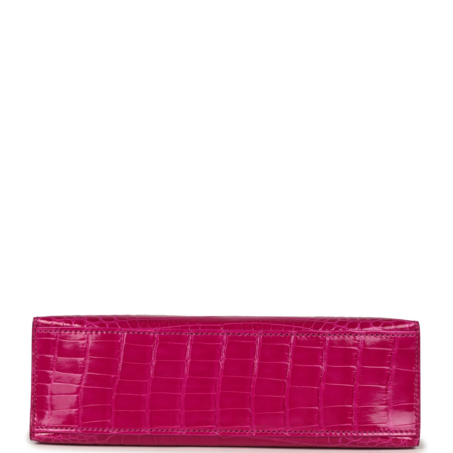 Replicate Hermes Kelly Pochette Rose Scheherazade Shiny Alligator Gold Hardware(1:1 replica)