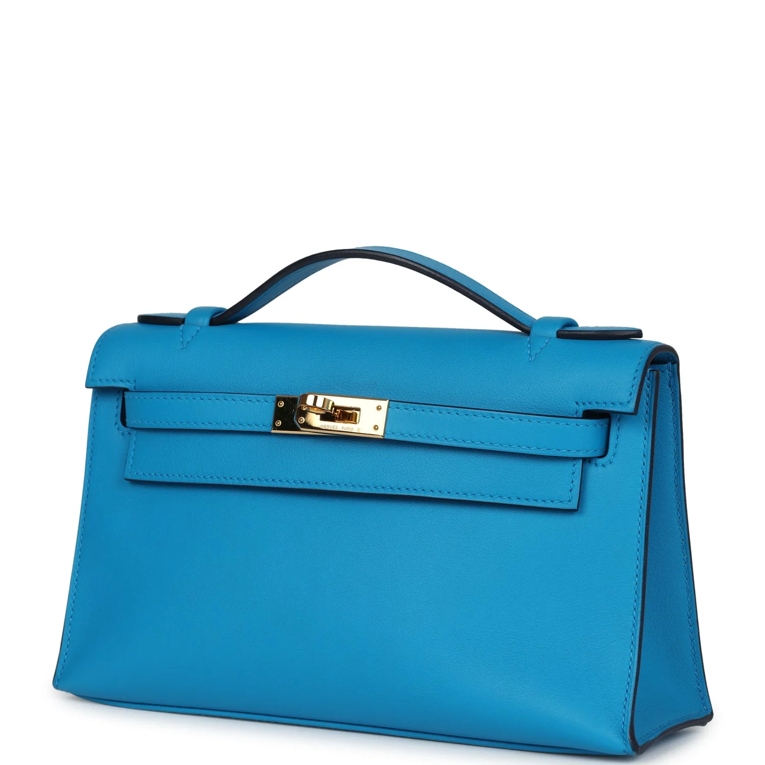 Replicate Hermes Kelly Pochette Bleu Frida Swift Gold Hardware(1:1 replica)