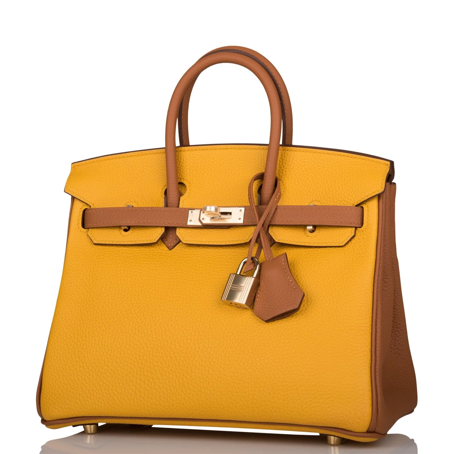 Replicate Hermes Special Order (HSS) Birkin 25 Jaune Ambre and Gold Togo Permabrass Hardware(1:1 replica)