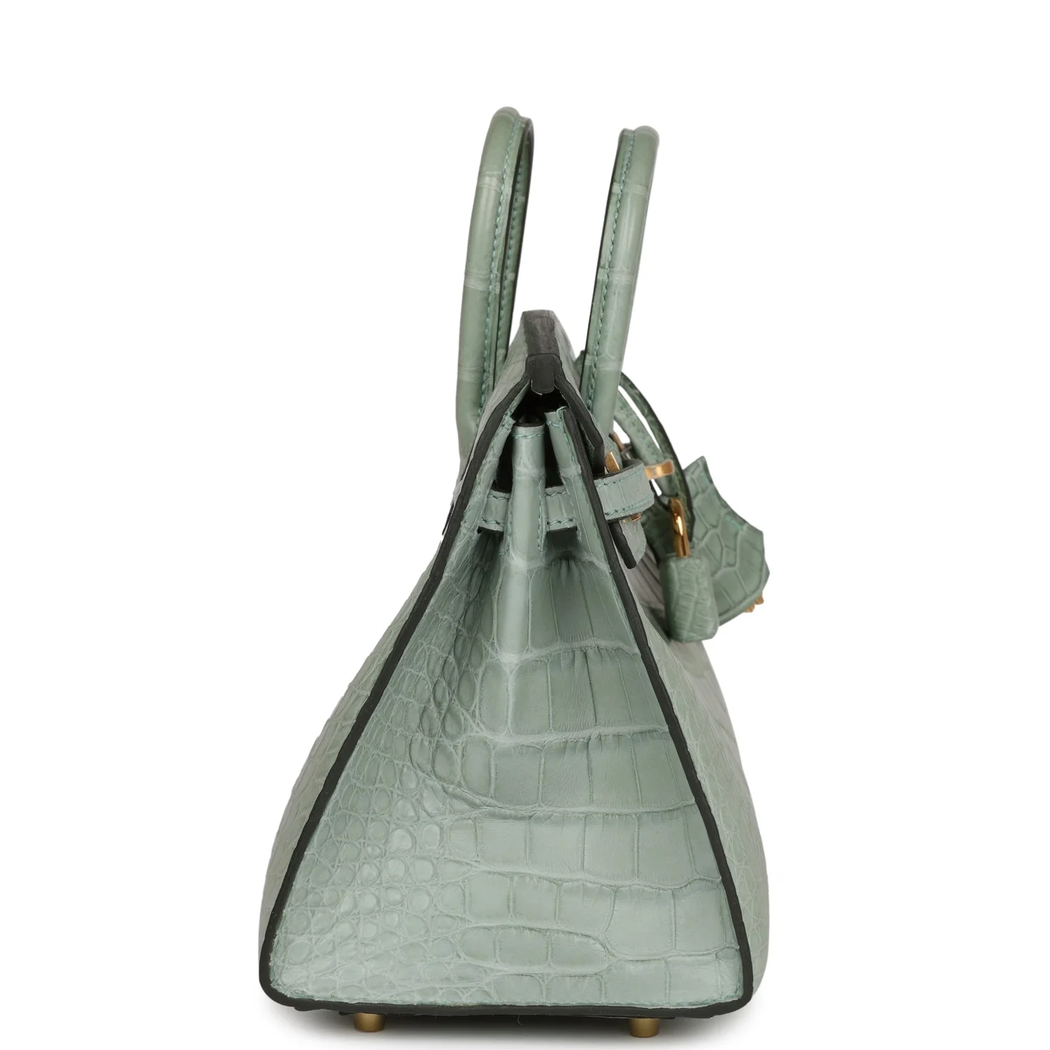 Replicate Hermes Birkin Sellier 20 Vert D'eau Matte Alligator Gold Hardware(1:1 replica)