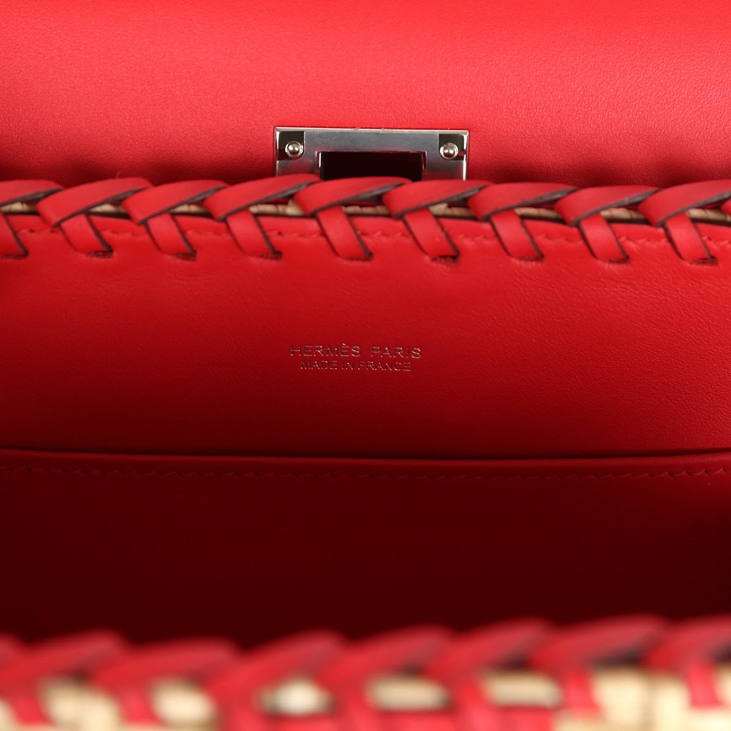 Replicate Hermes Mini Picnic Kelly 20 Rouge De Coeur Swift Palladium Hardware(1:1 replica)