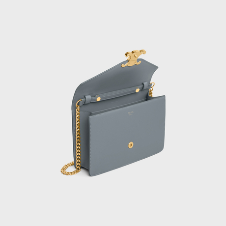 Replicate WALLET ON CHAIN MARGO IN SHINY CALFSKIN BLUE GREY(1:1 replica)