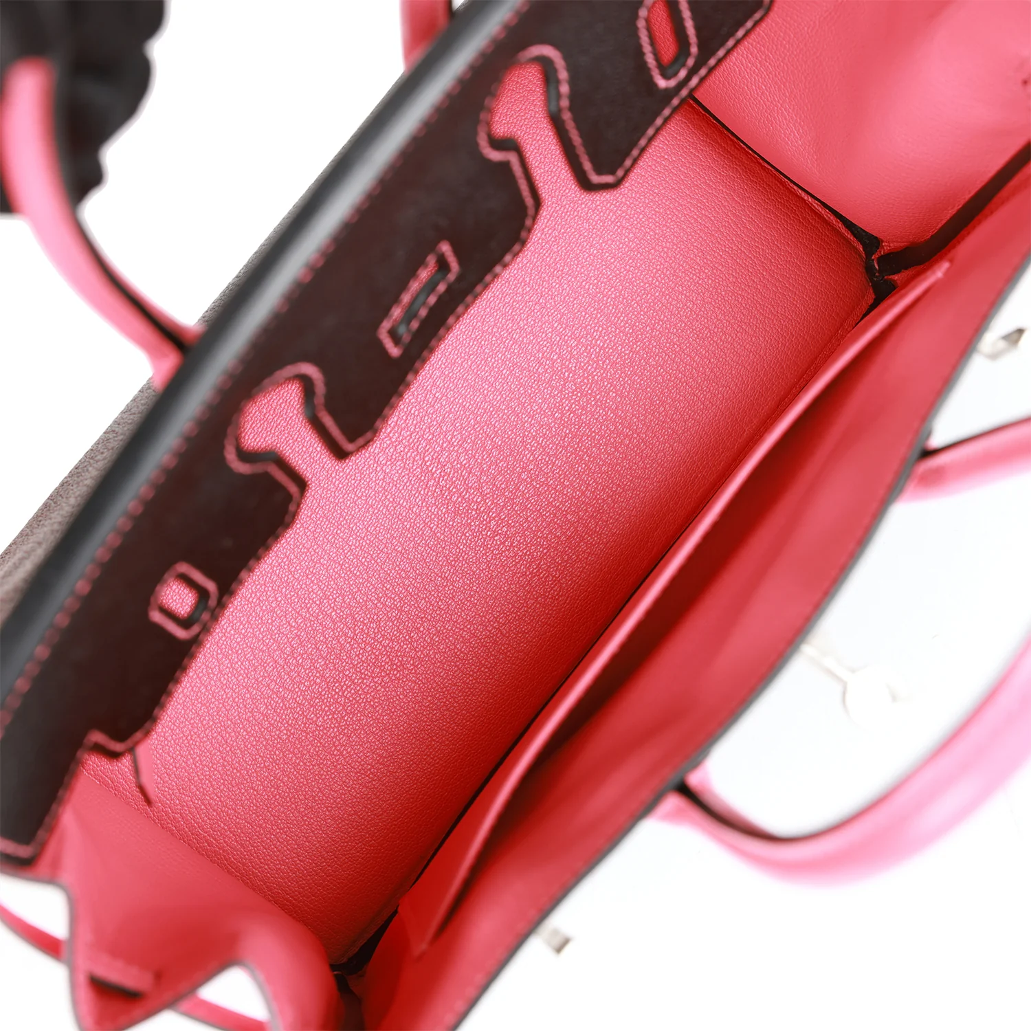 Replicate Hermes Special Order (HSS) Birkin 25 Black and Rose Azalee Chèvre Brushed Palladium Hardware(1:1 replica)