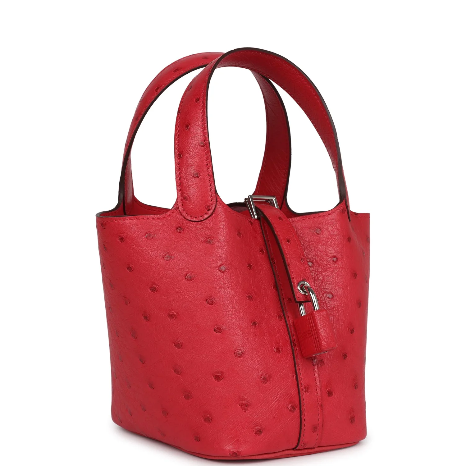 Replicate Hermes Micro Picotin Lock 14 Bougainvillea Ostrich Palladium Hardware(1:1 replica)