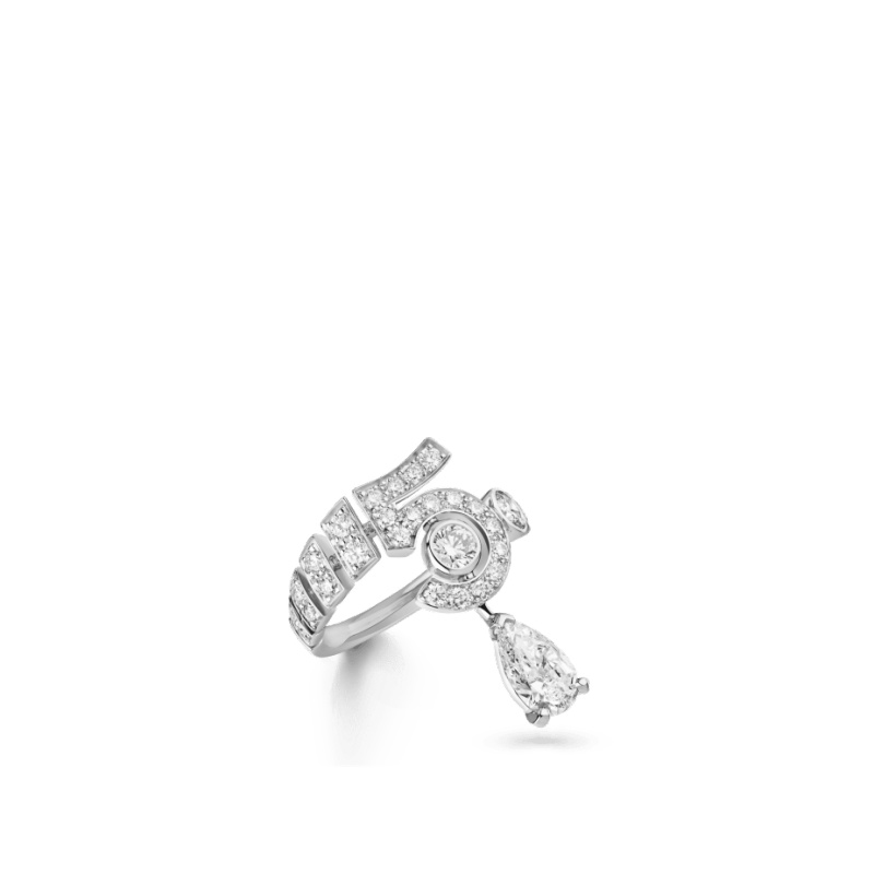 Replicate N°5 Drop White Gold Ring(1:1 replica)