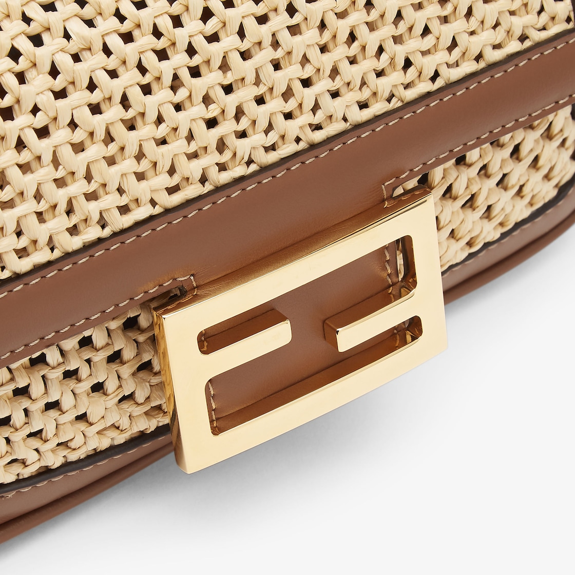 Replicate Baguette Mini Brown Leather and Macramé Bag(1:1 replica)