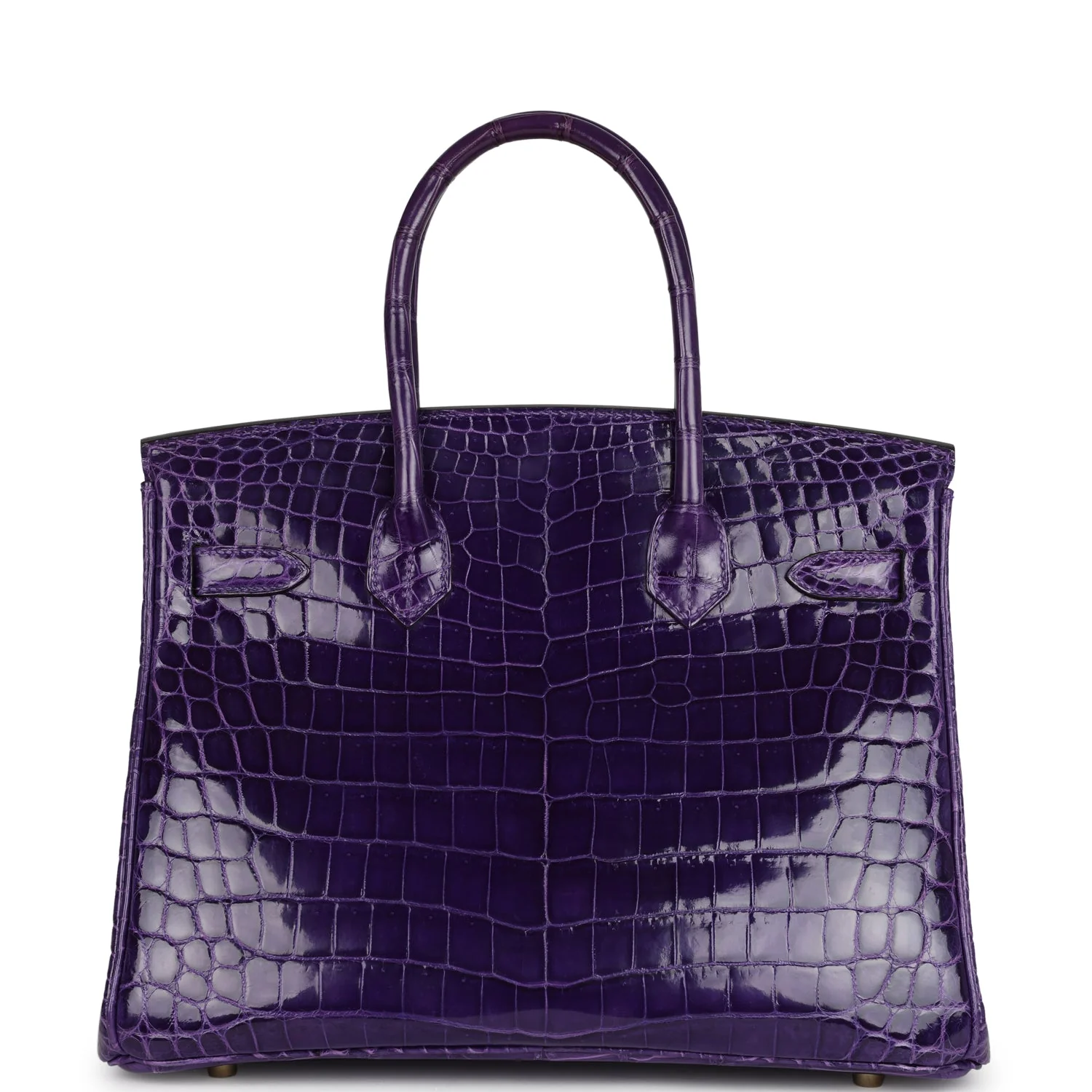 Replicate Hermes Birkin 30 Ultraviolet Shiny Niloticus Crocodile Gold Hardware(1:1 replica)