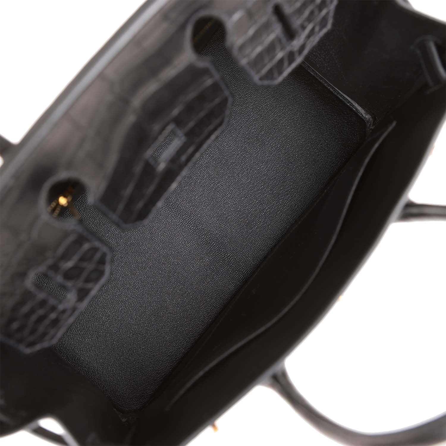 Replicate Hermes Birkin 30 Black Matte Alligator Gold Hardware(1:1 replica)