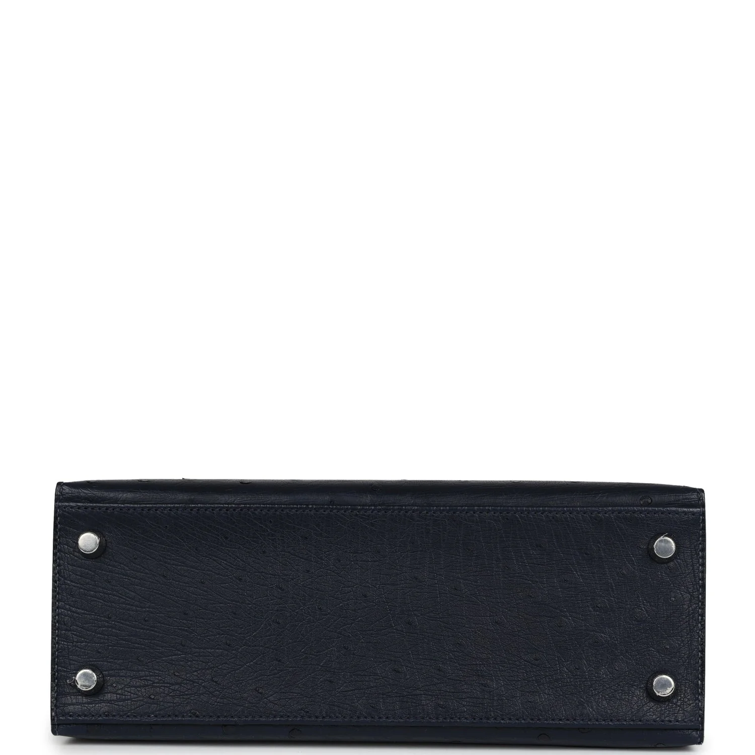 Replicate Hermes Special Order (HSS) Kelly Sellier 25 Bleu Indigo Verso Ostrich Palladium Hardware(1:1 replica)