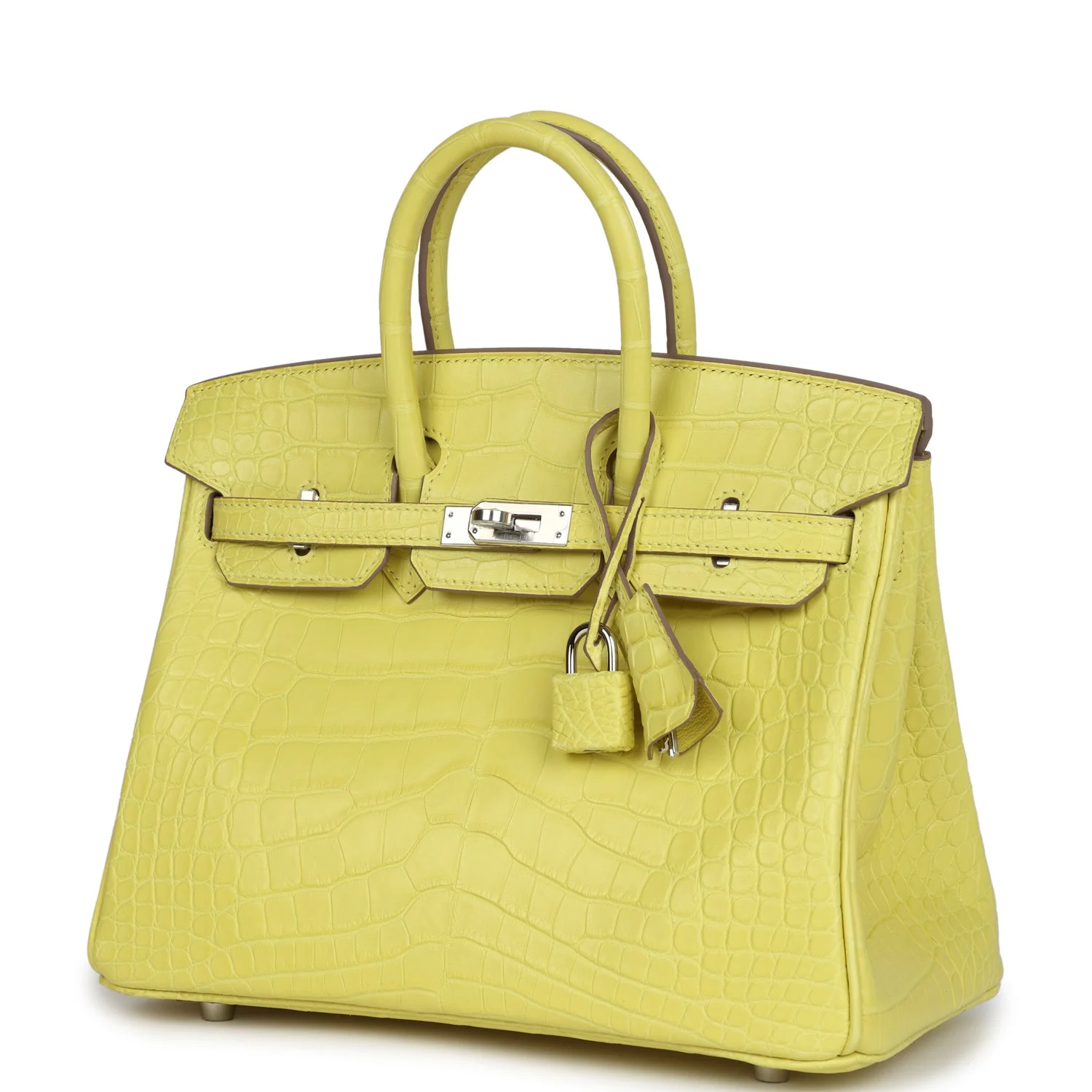 Replicate Hermes Birkin 25 Lime Matte Alligator Palladium Hardware(1:1 replica)