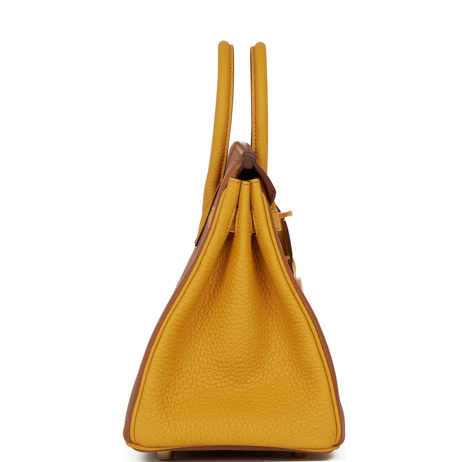 Replicate Hermes Special Order (HSS) Birkin 25 Gold and Jaune Ambre Togo Brushed Gold Hardware(1:1 replica)