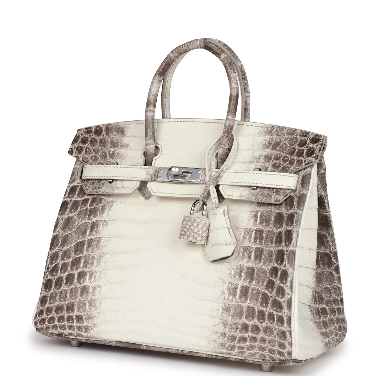 Replicate Hermes Birkin 25 Himalaya Niloticus Crocodile Palladium Hardware(1:1 replica)
