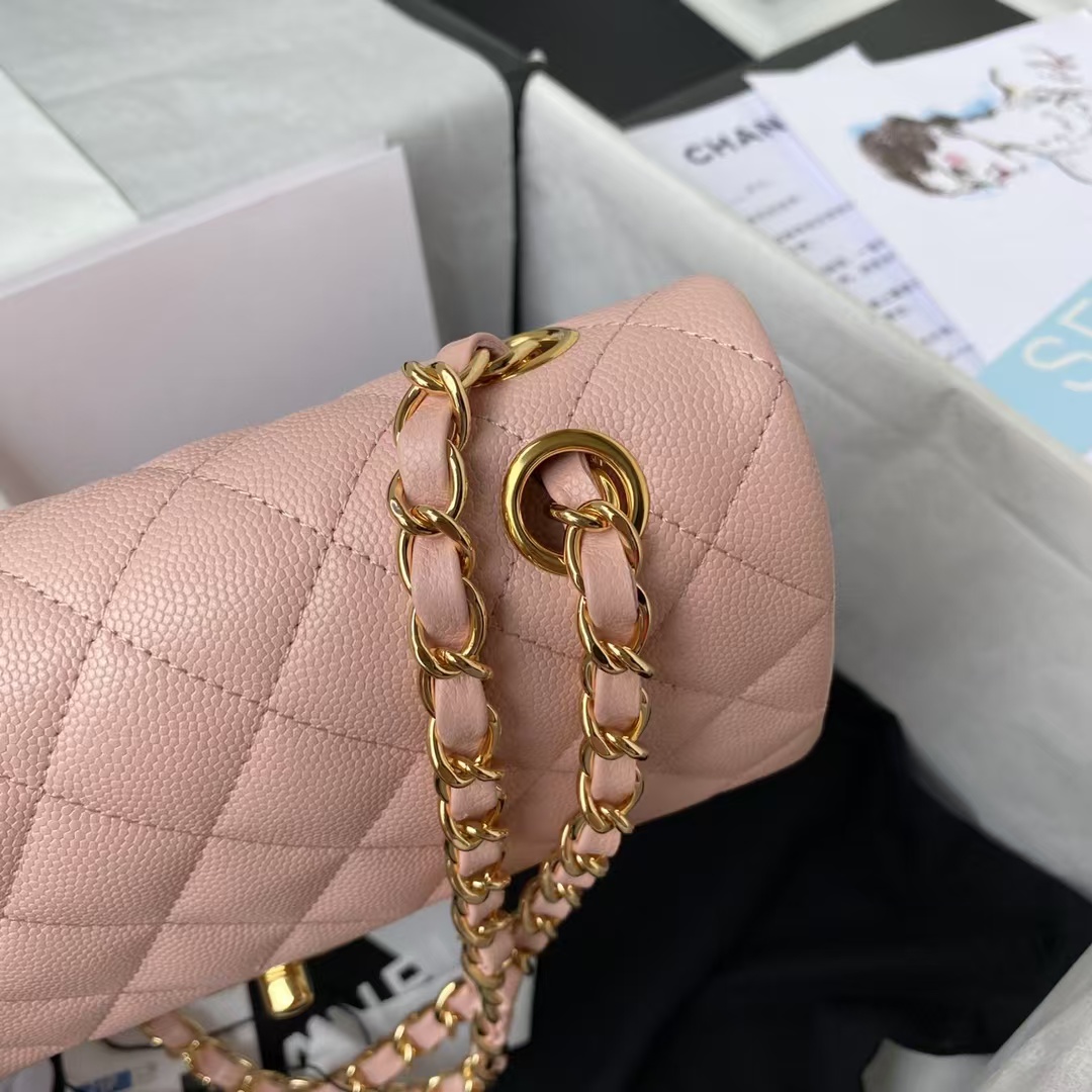 Replicate Chanel Small Classic Handbag Caviar Gold Hardware(1:1 replica)