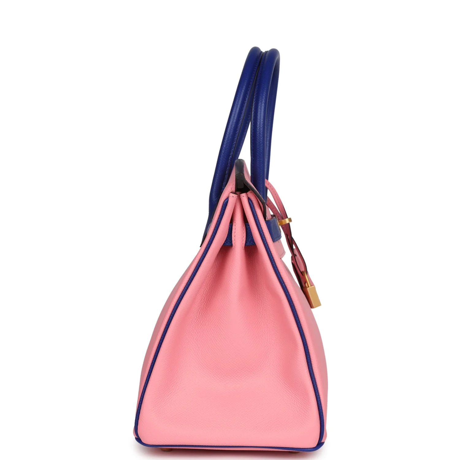 Replicate Hermes Special Order (HSS) Birkin 30 Rose Confetti and Bleu Electric Epsom Brushed Gold Hardware(1:1 replica)