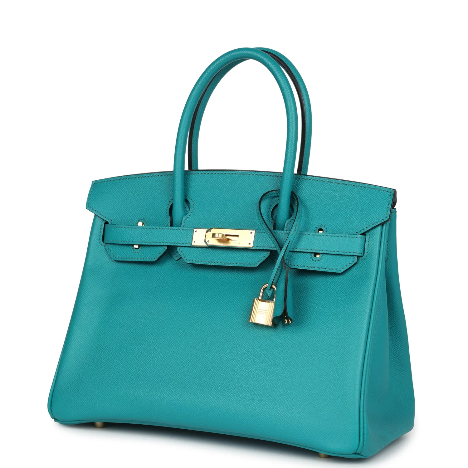 Replicate Hermes Birkin 30 Bleu Paon Epsom Gold Hardware(1:1 replica)
