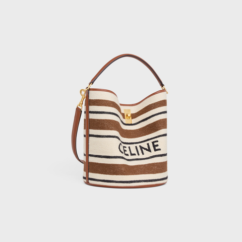 Replicate BUCKET 16 BAG IN STRIPED TEXTILE WITH CELINE JACQUARD MULTICOLOR(1:1 replica)